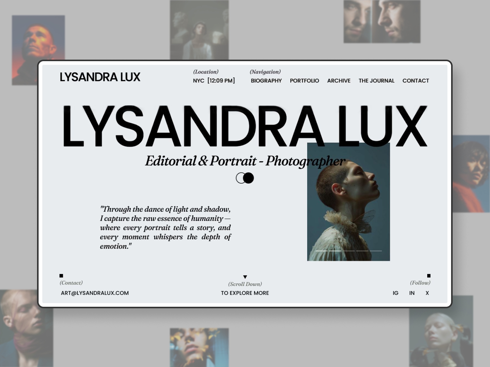 Screenshot of Lysandra website