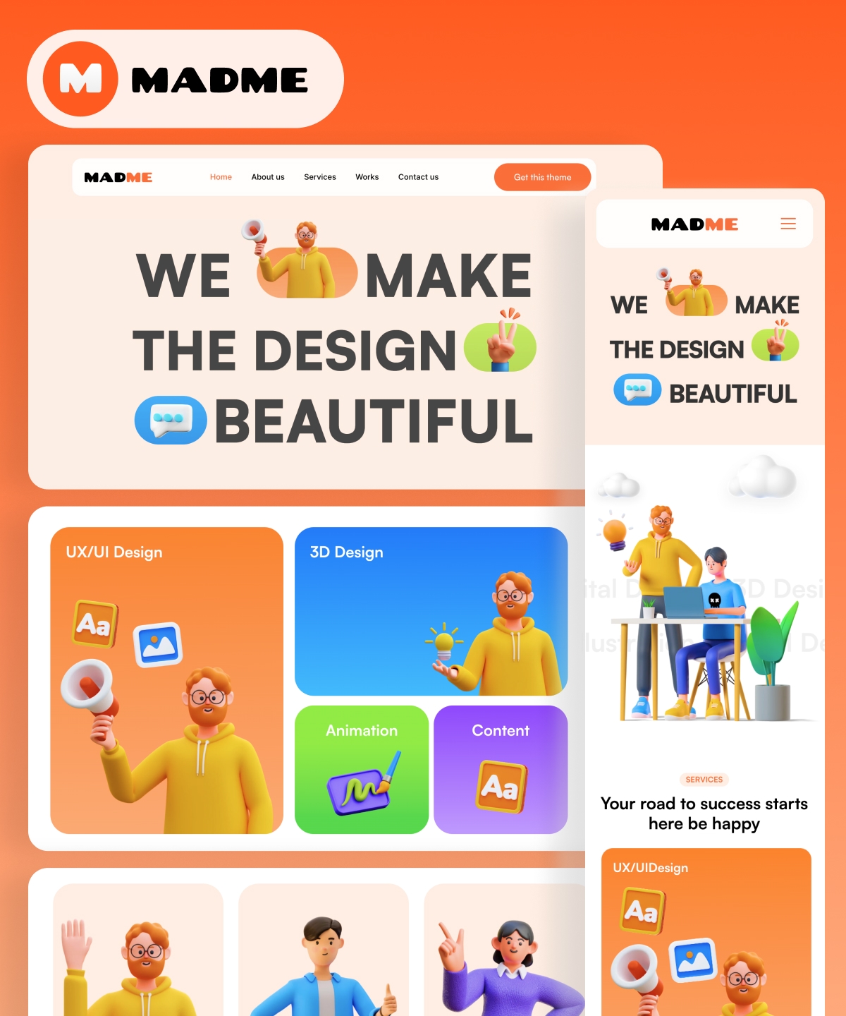 Screenshot of Madme website
