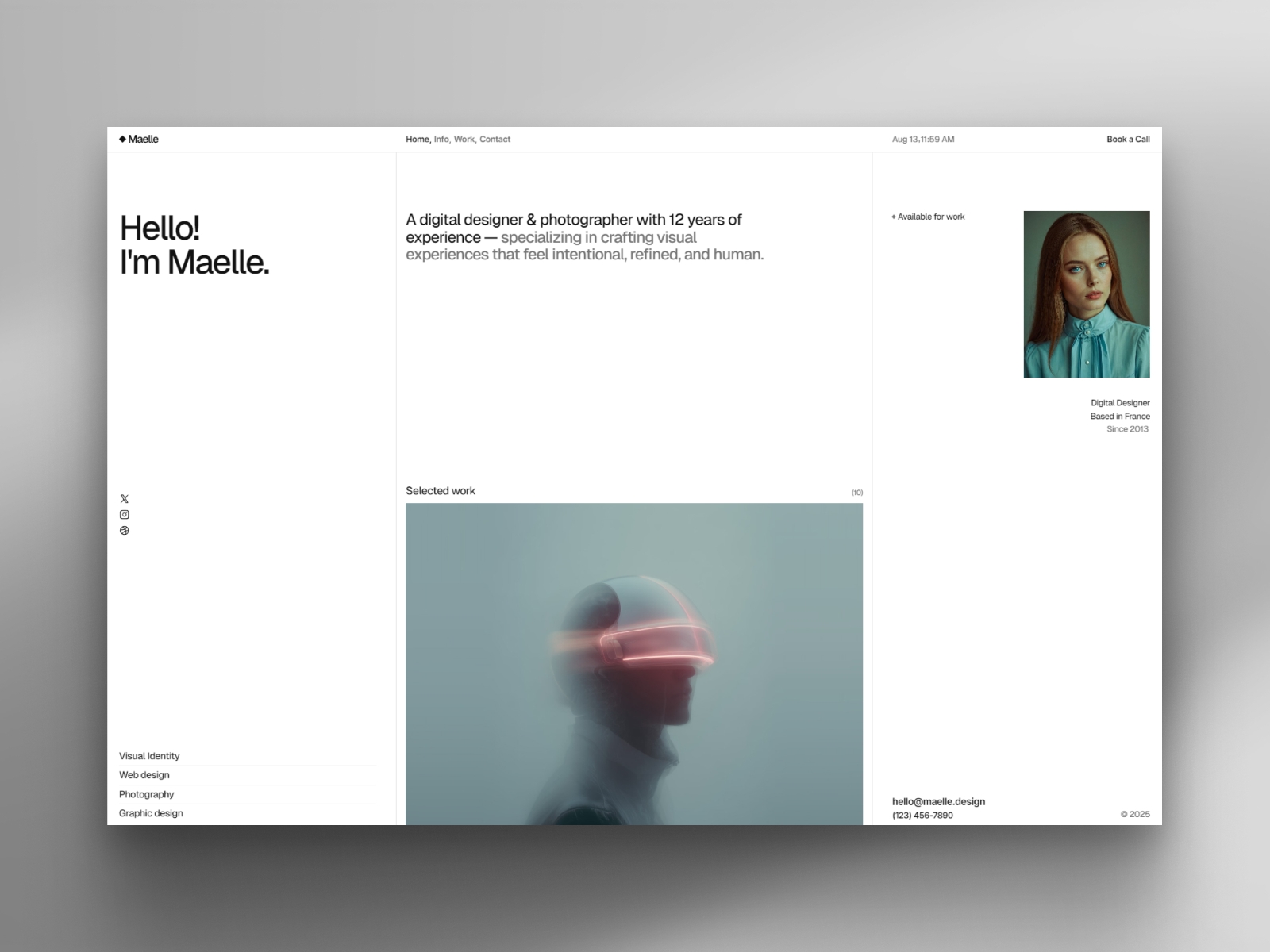 Screenshot of Maelle website