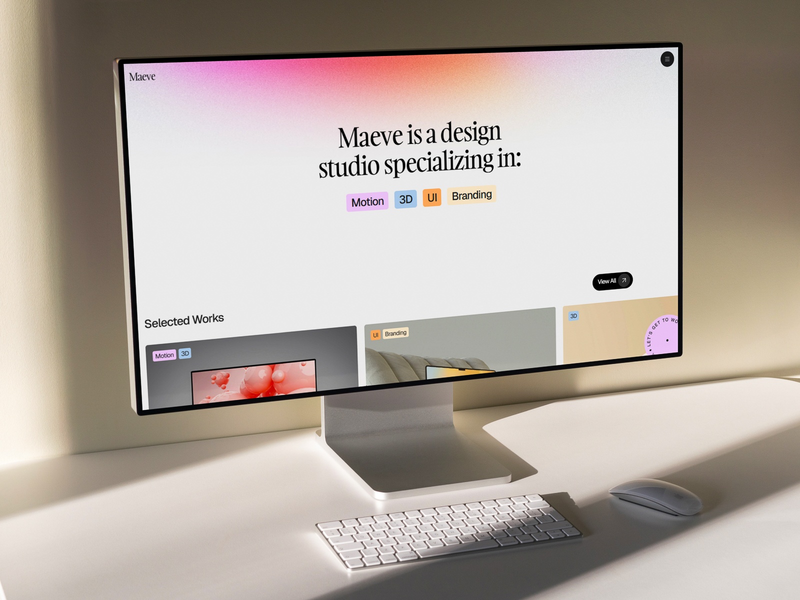Screenshot of Maeve website