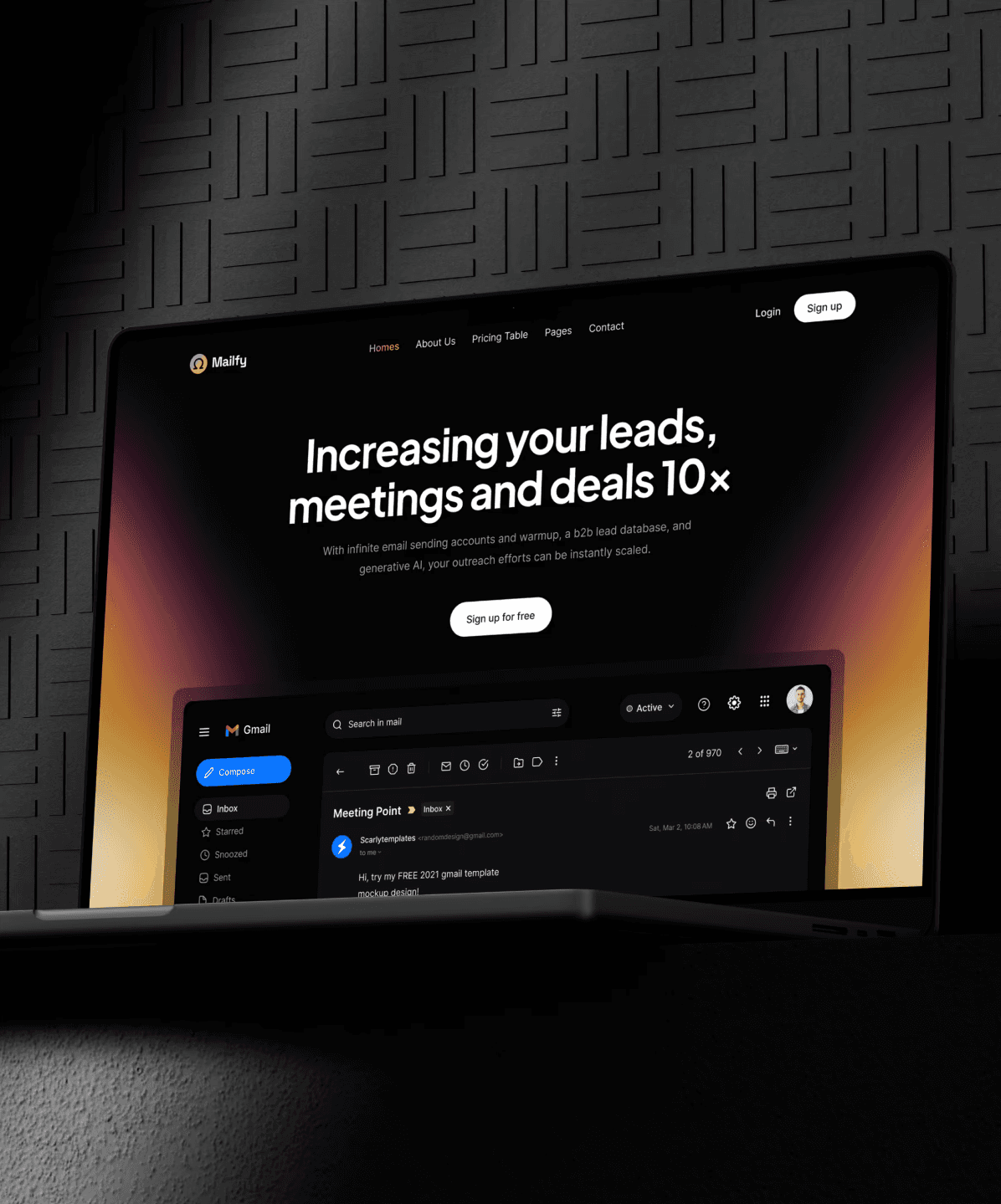 Screenshot of Mailify website