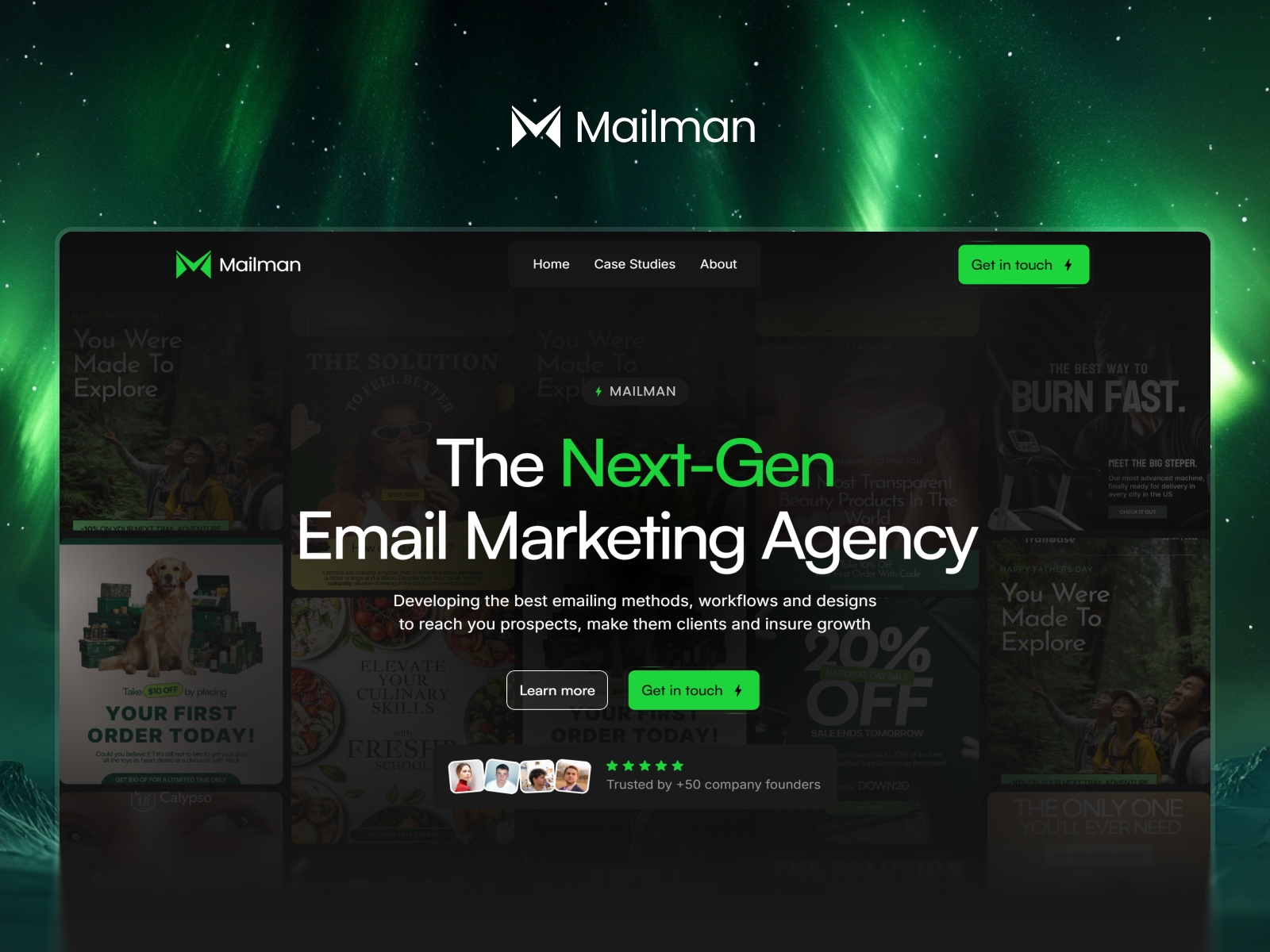 Screenshot of Mailman website