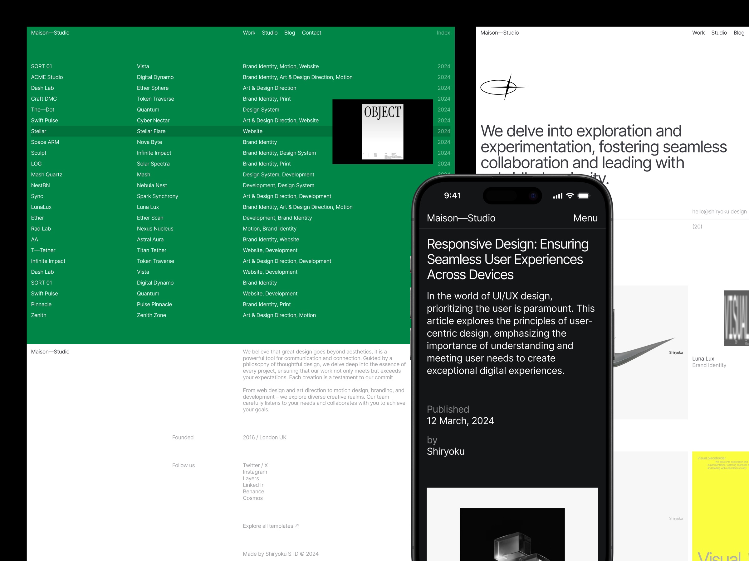 Screenshot of Manson website