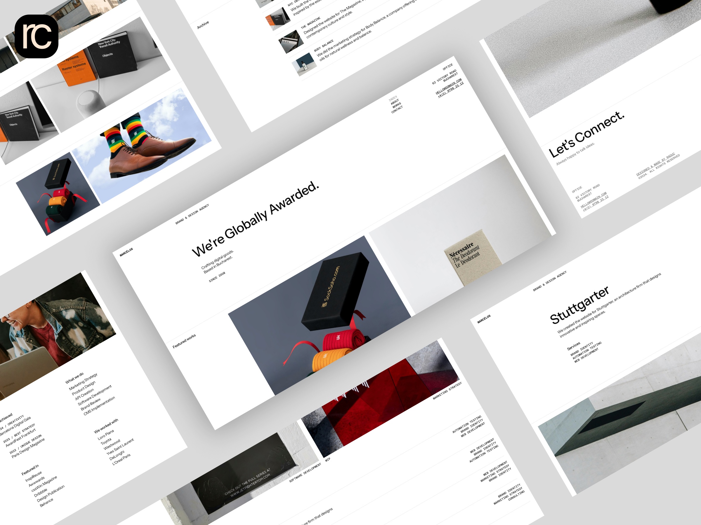 Screenshot of Marcelos creative portfolio template website