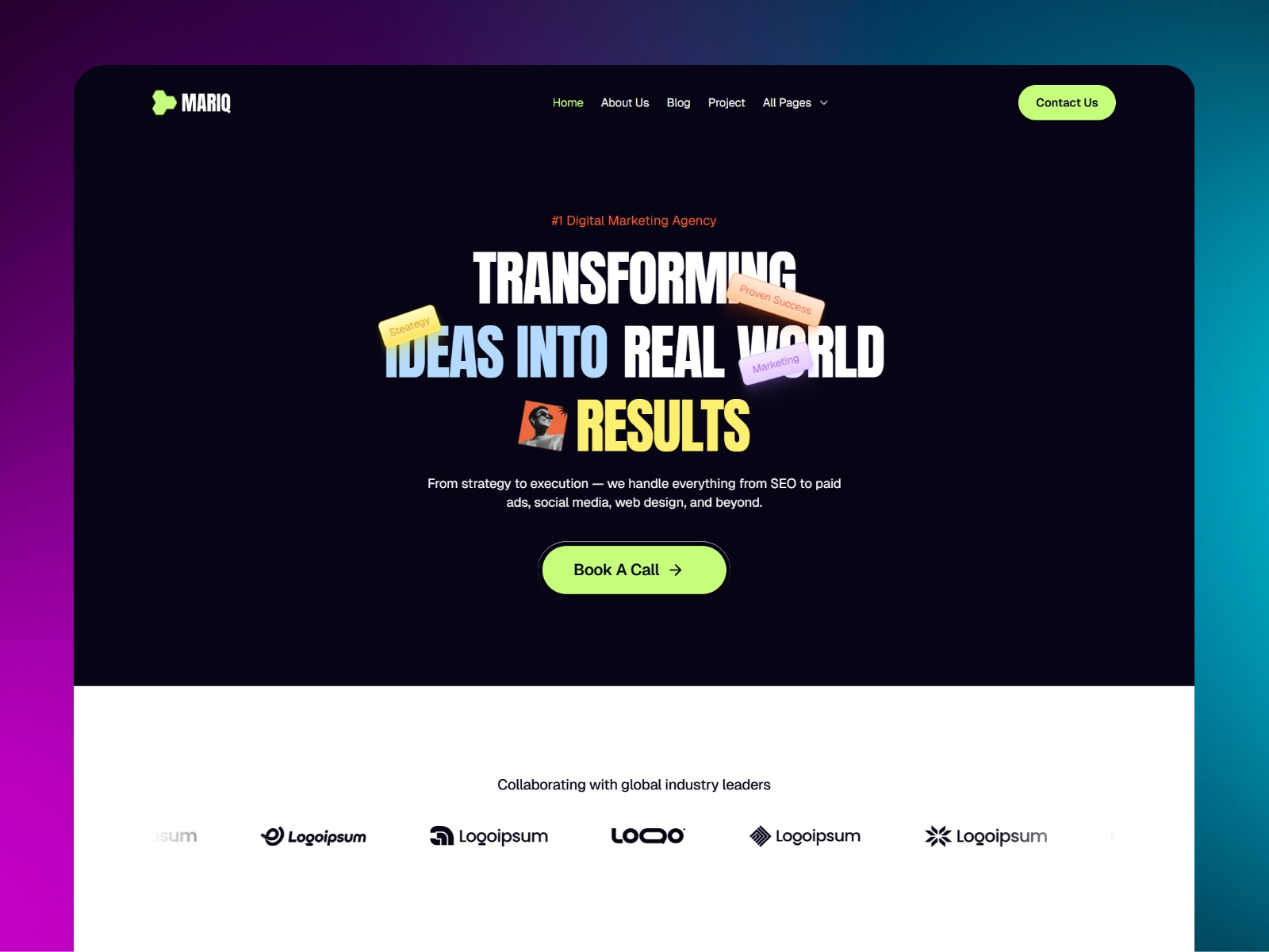 Screenshot of Mariq website