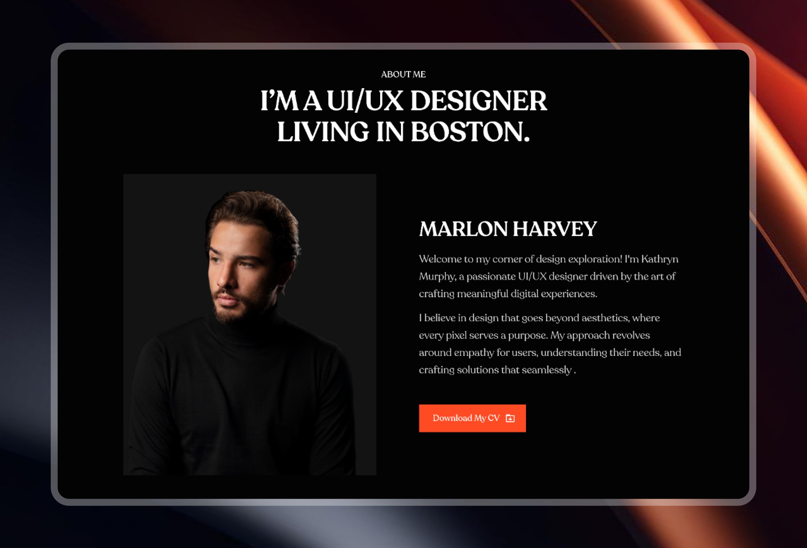 Screenshot 3 of Marlon harvey portfolio template
