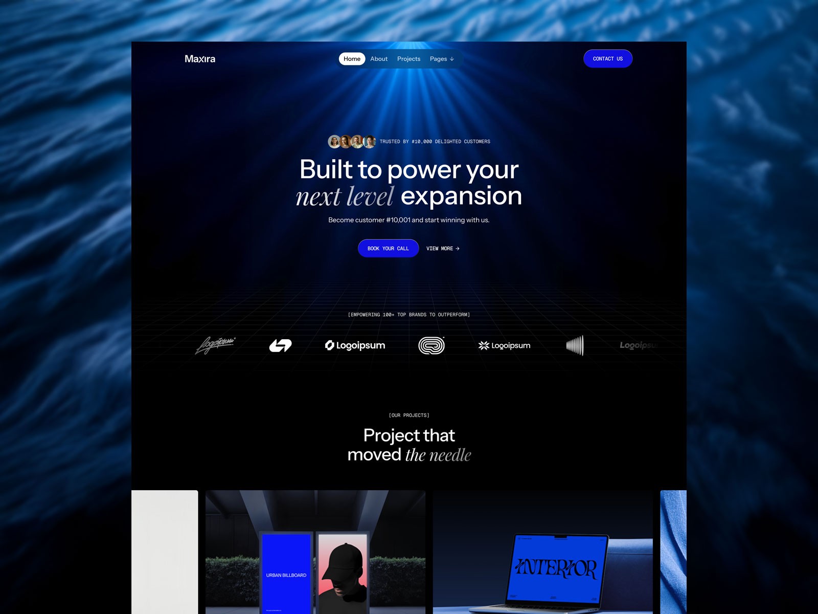 Screenshot of Maxira x website