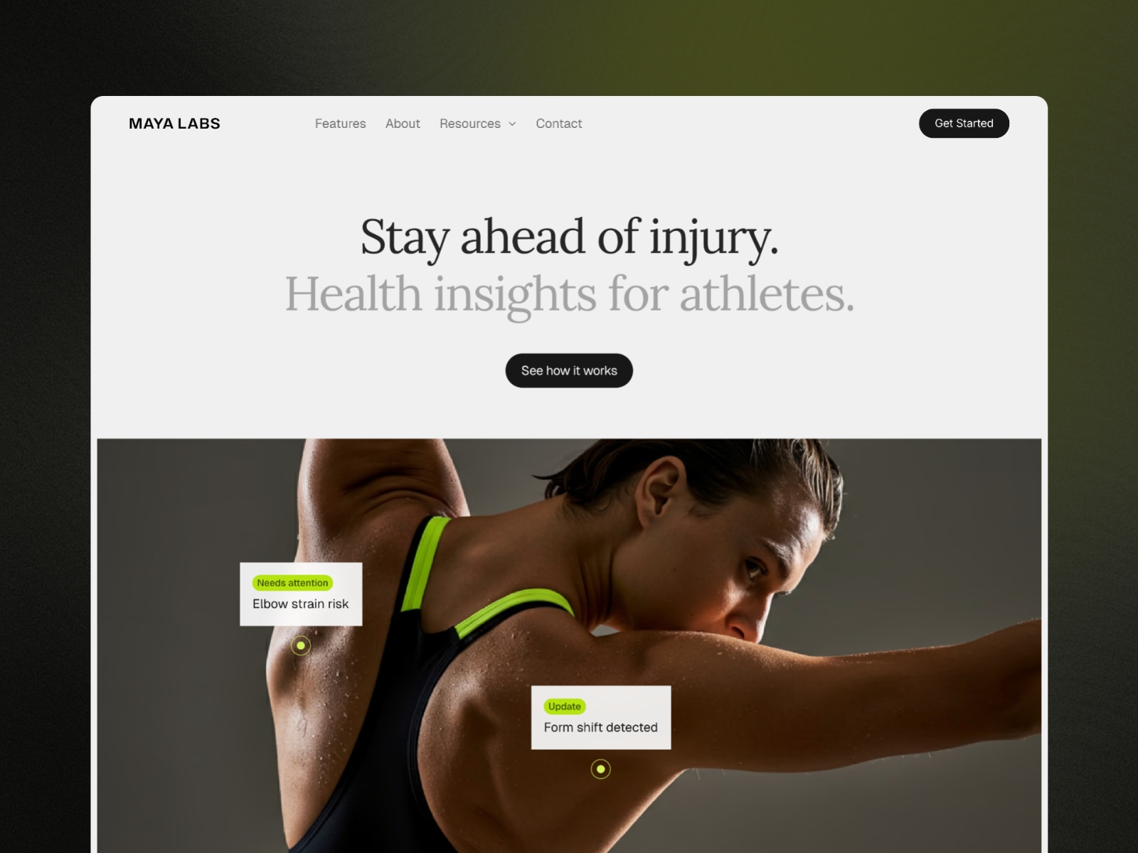Screenshot of Maya labs website