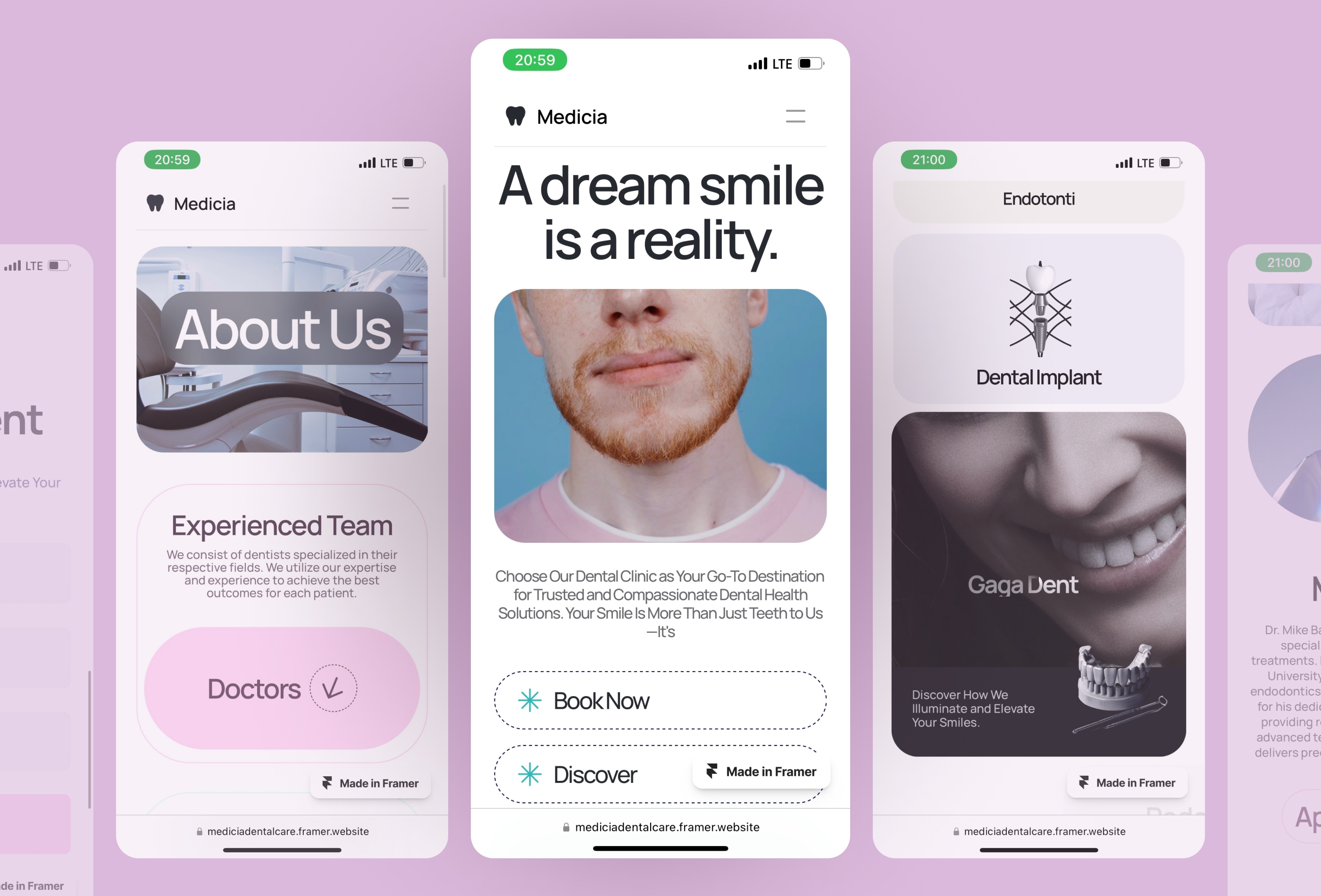 Screenshot 2 of Mediciadentalcare dental website