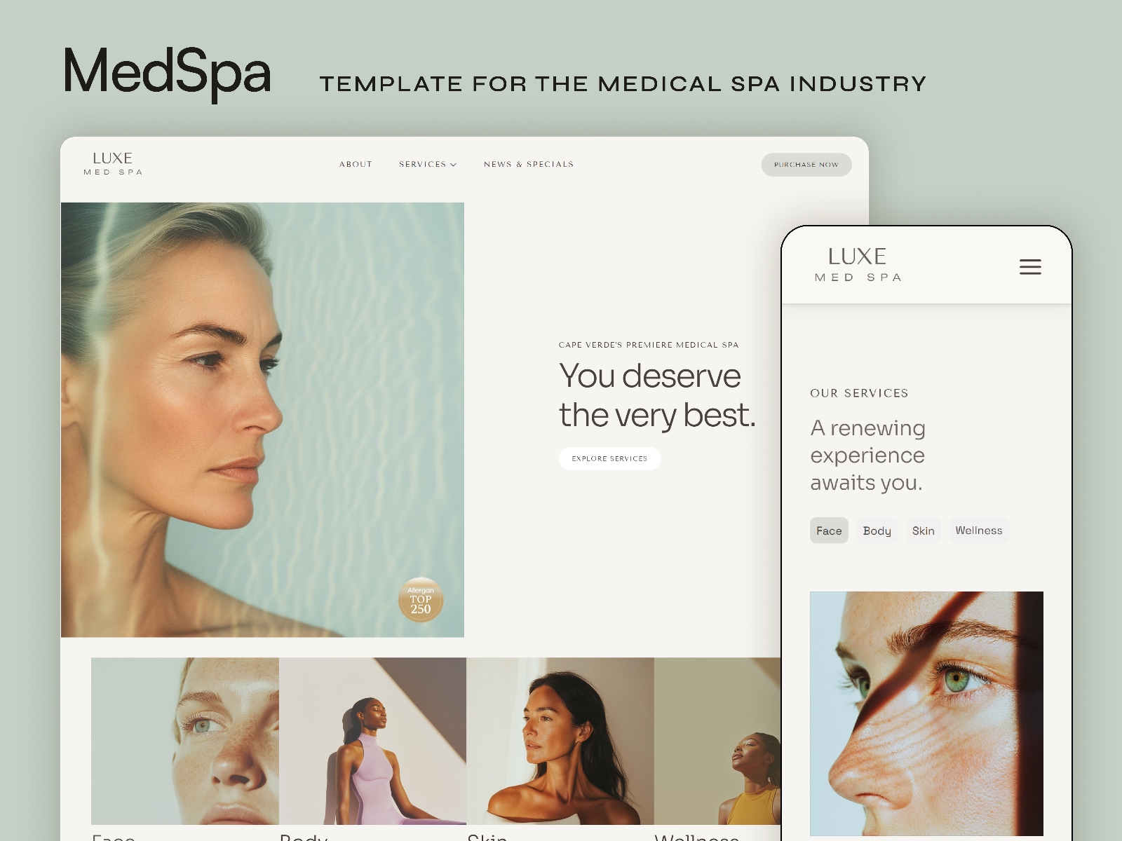 Screenshot of Medspa website