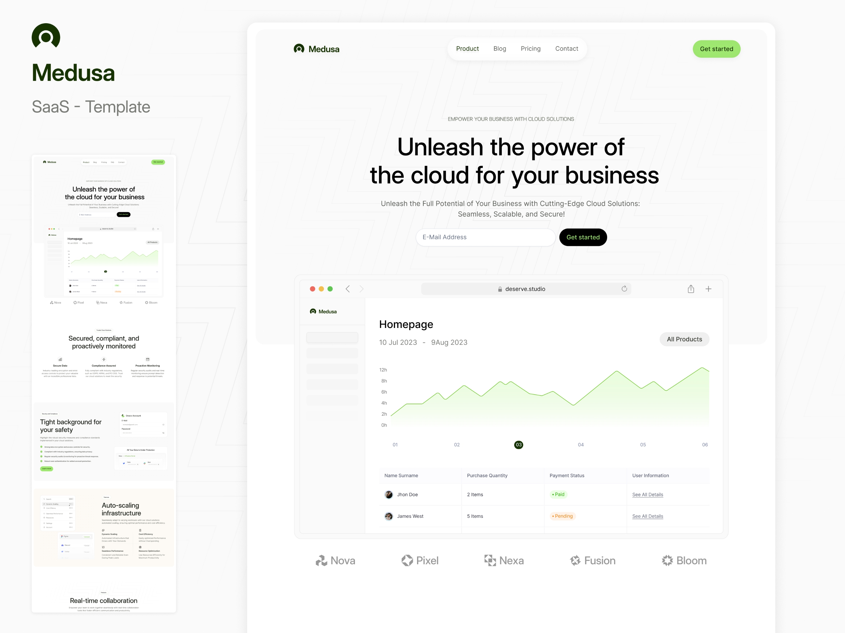 Screenshot of Medusa website