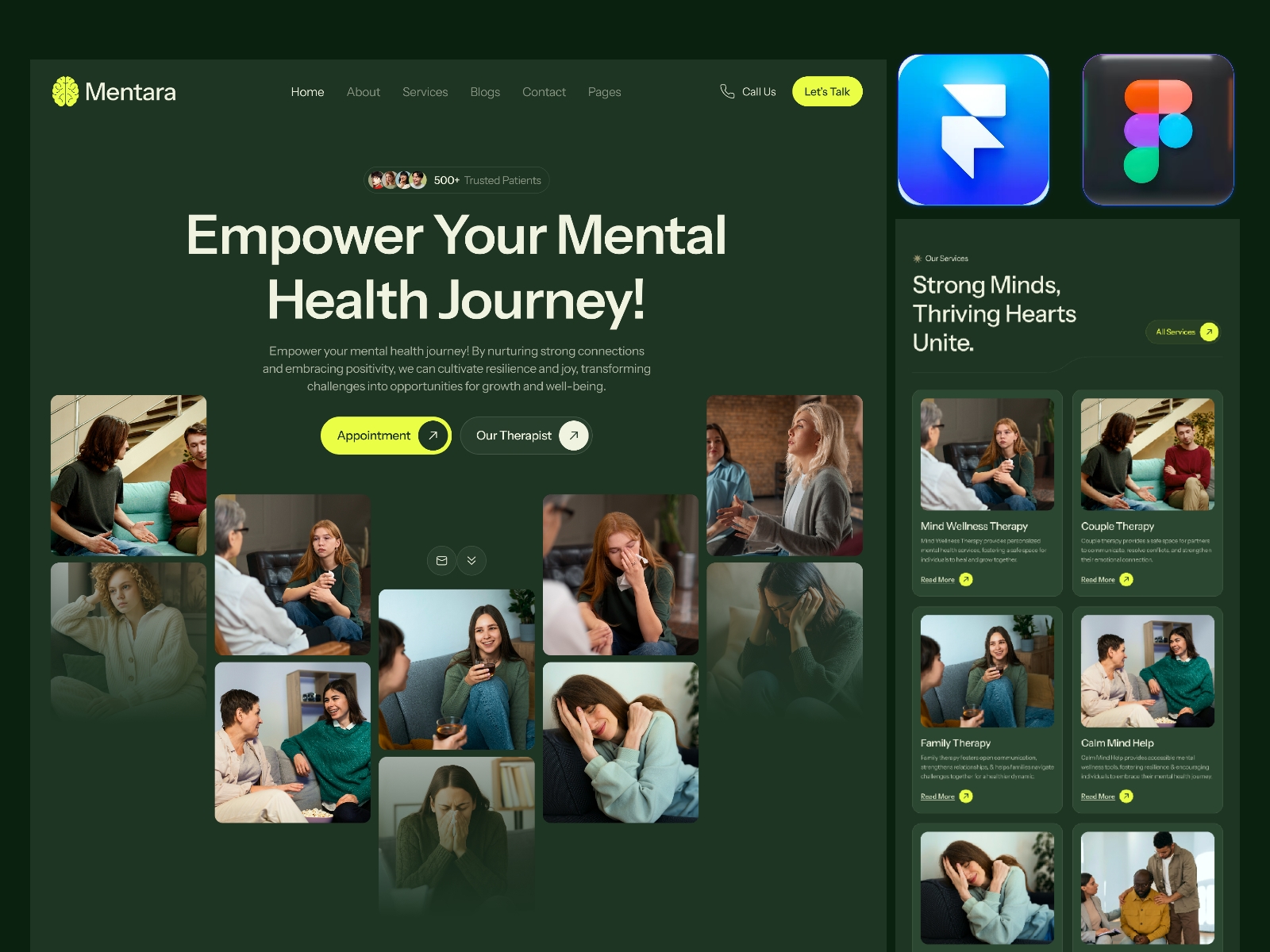 Screenshot of Mentara website