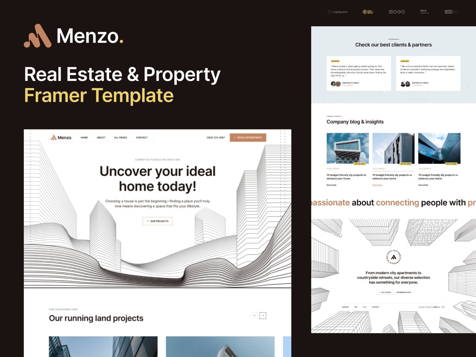 Screenshot of Menzo website