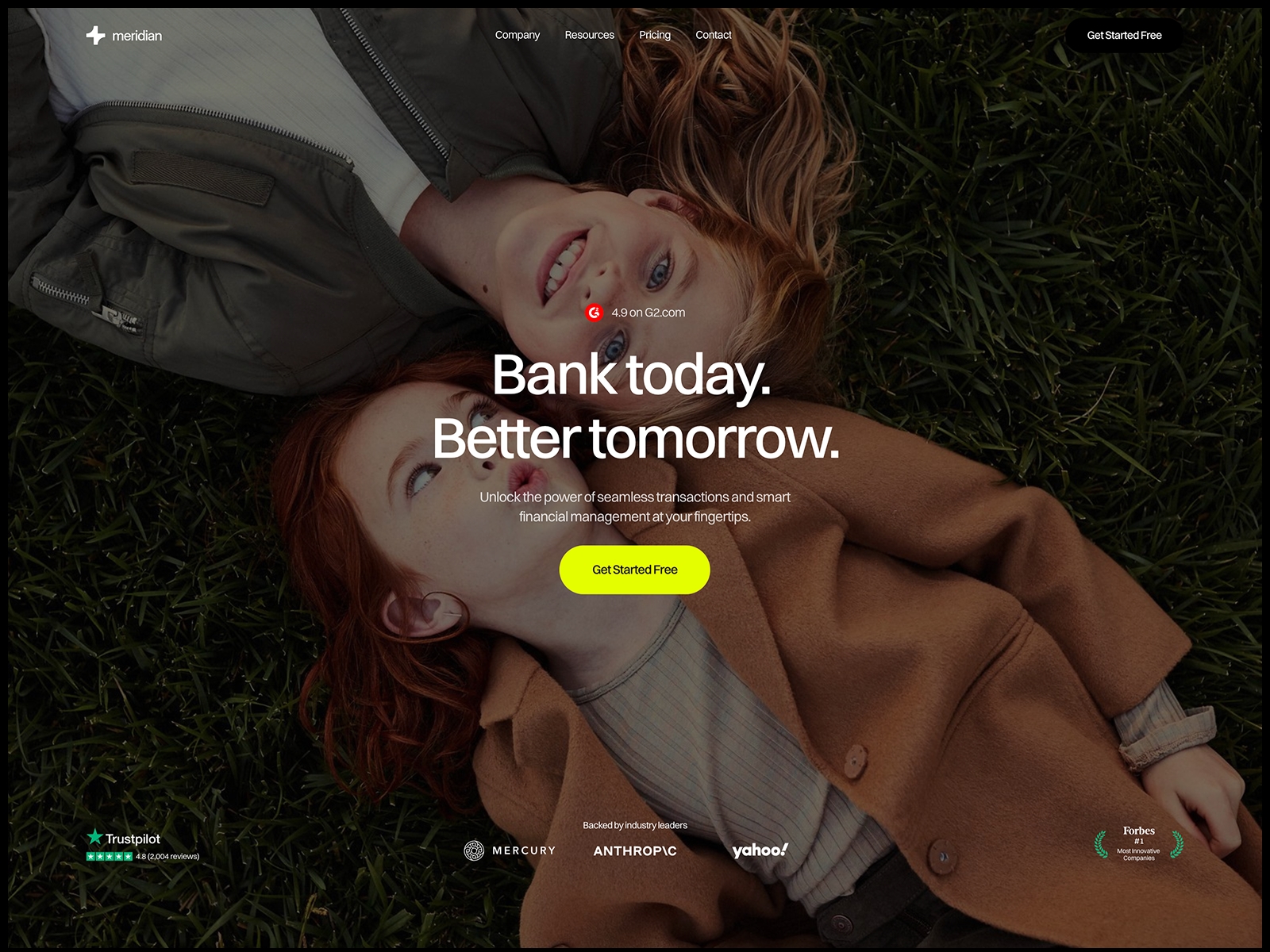 Screenshot of Meridian website