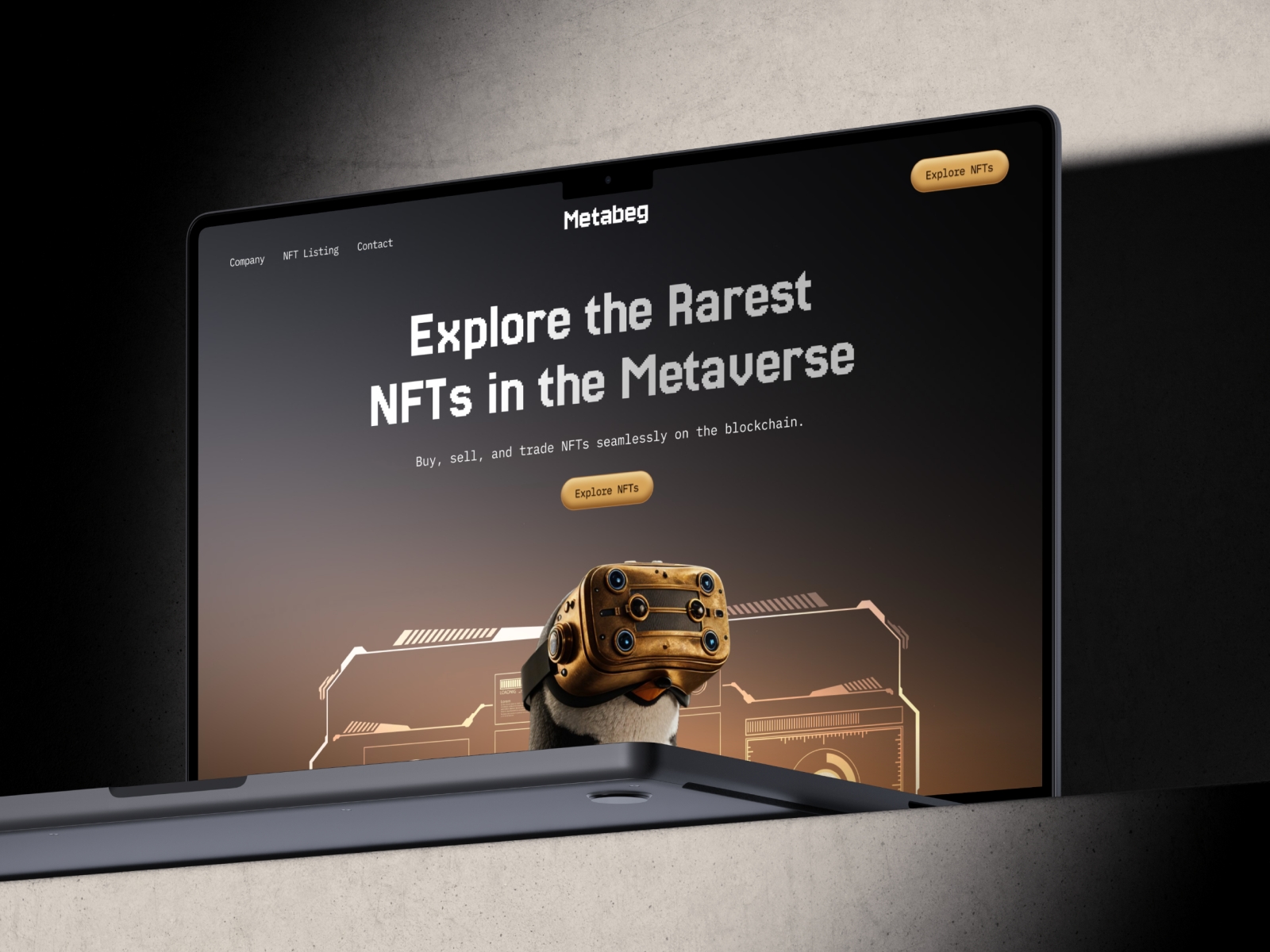 Screenshot of Metabeg website