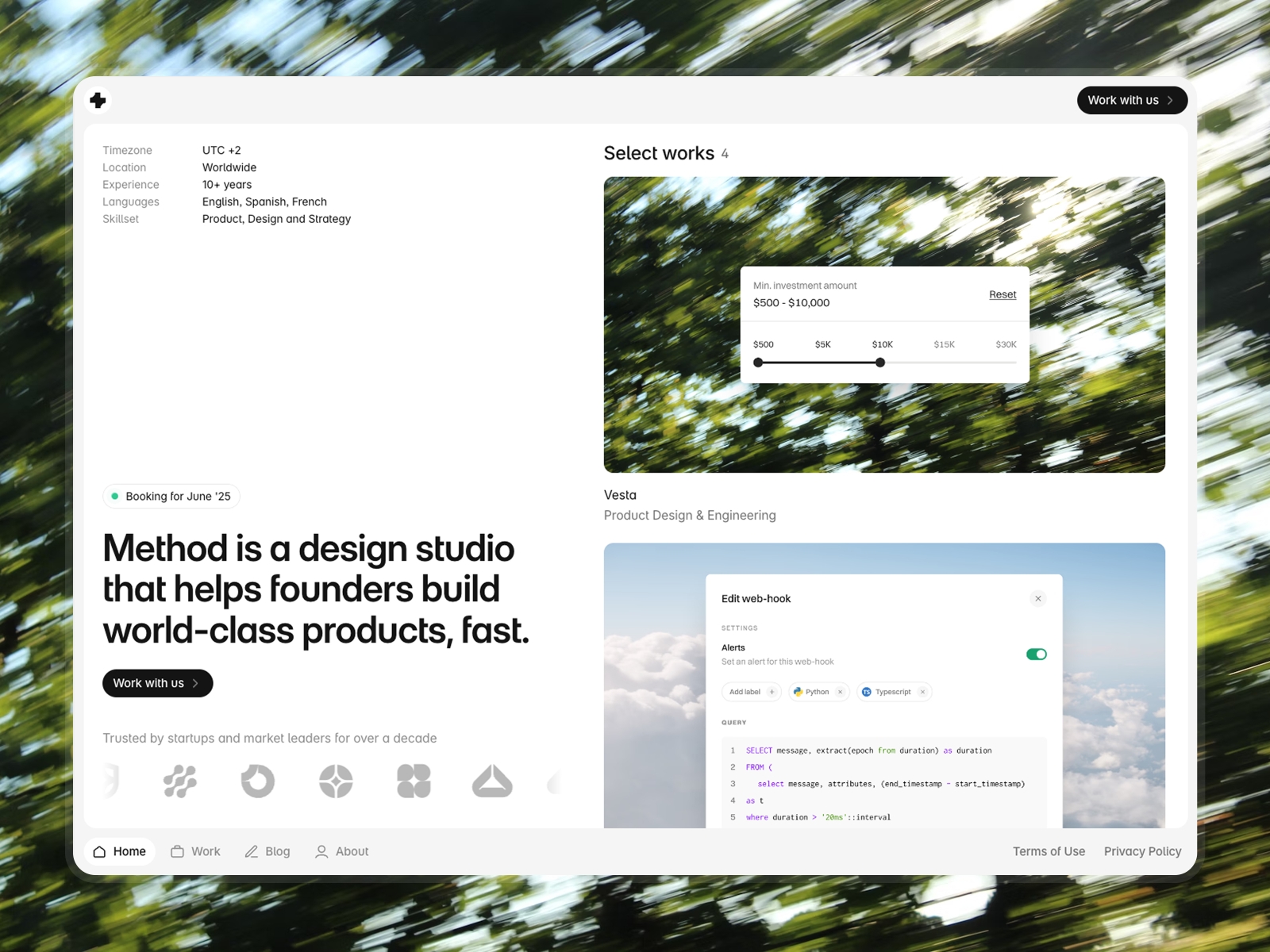 Screenshot of Method website