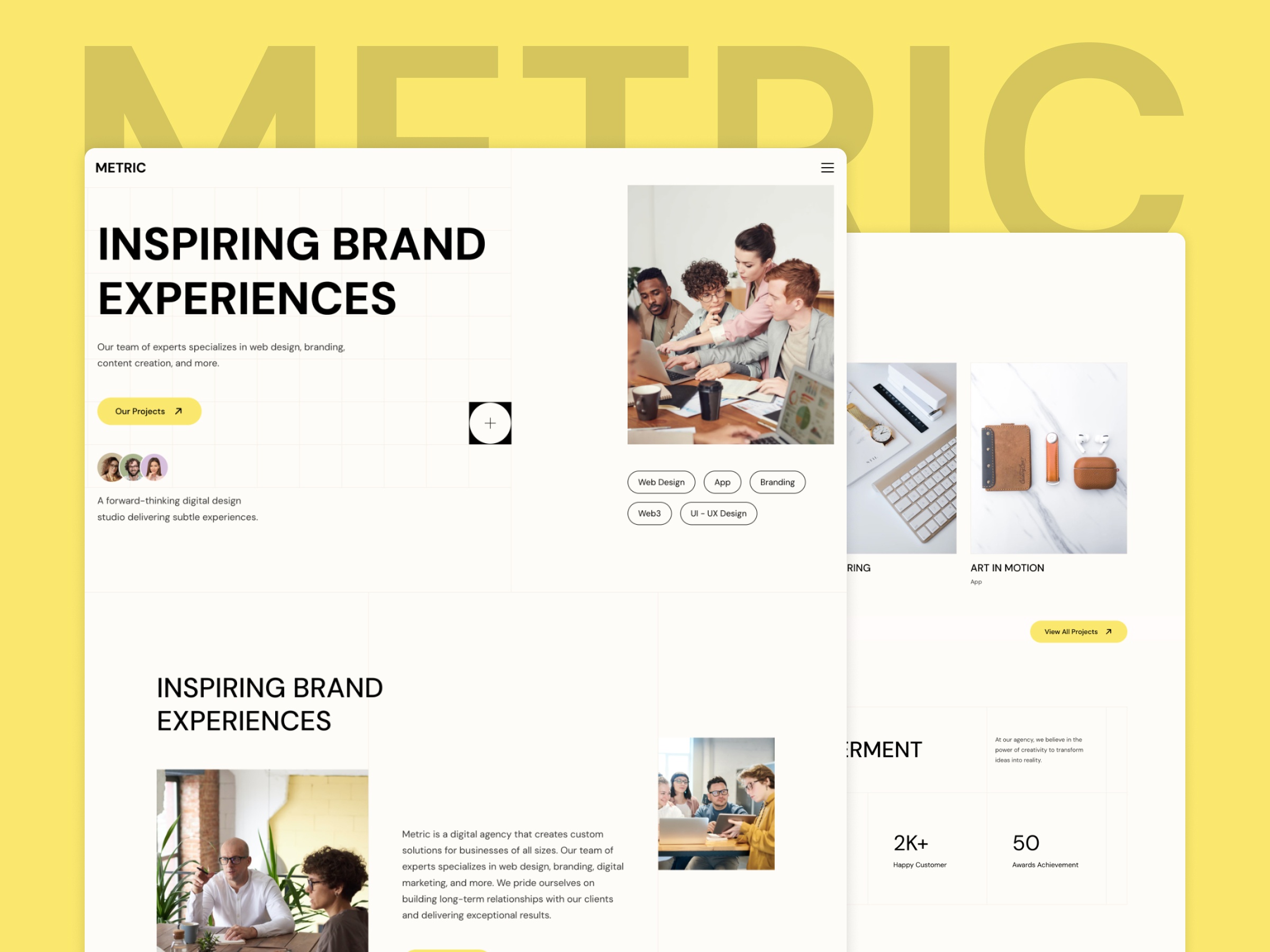 Screenshot of Metric website