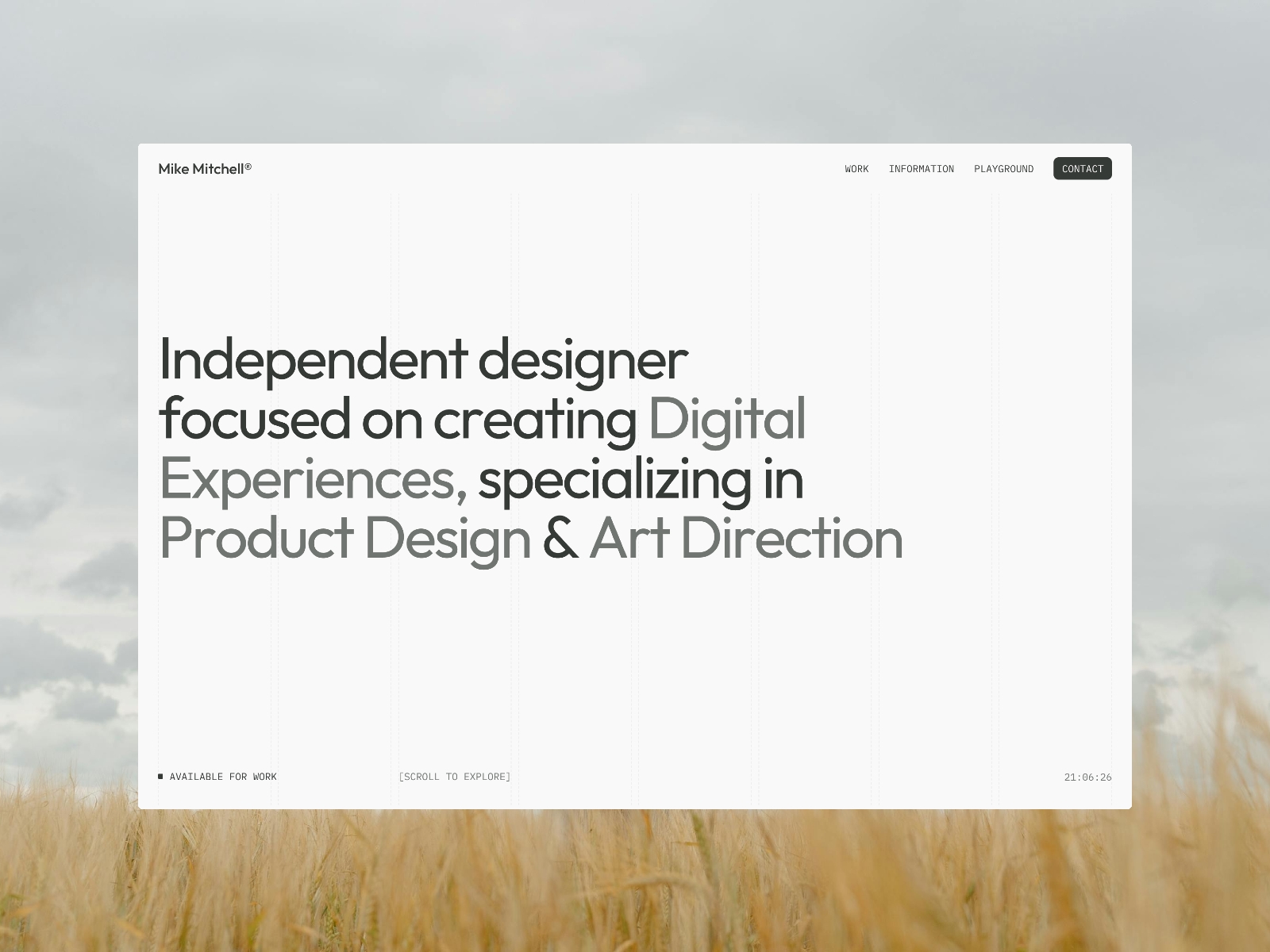 Screenshot of Mikemitchell website