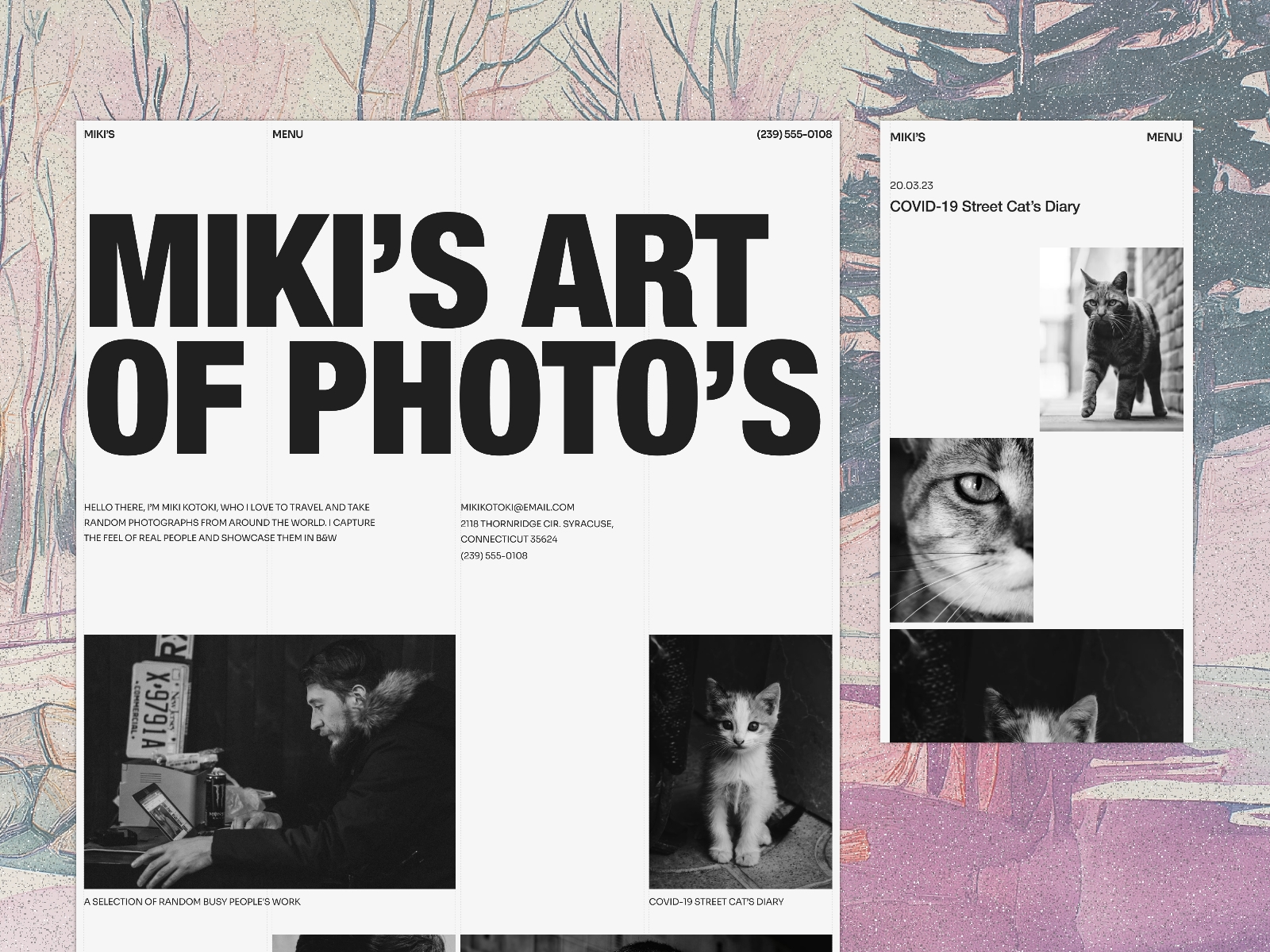 Screenshot of Mikis art website