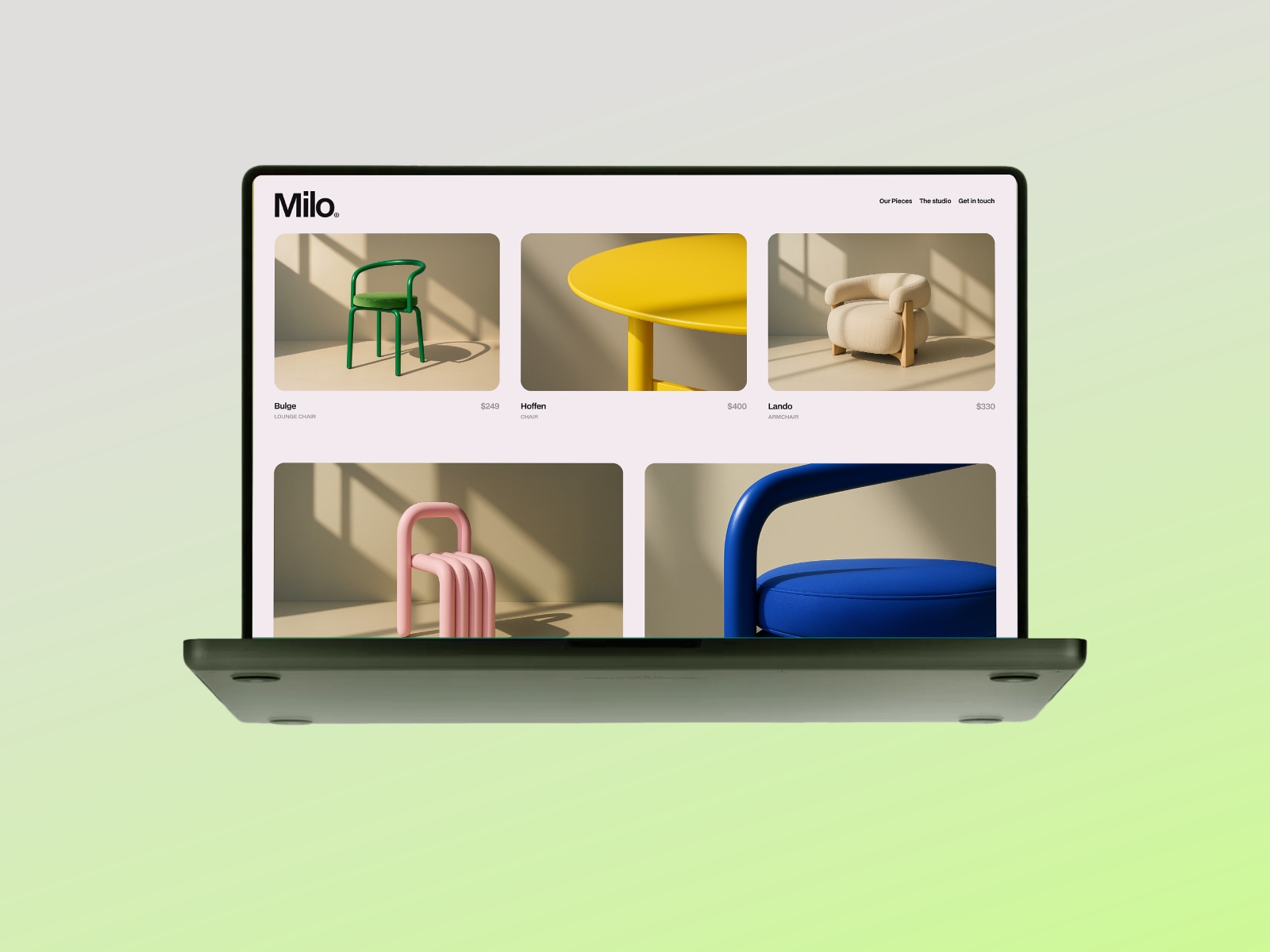 Screenshot of Milo website