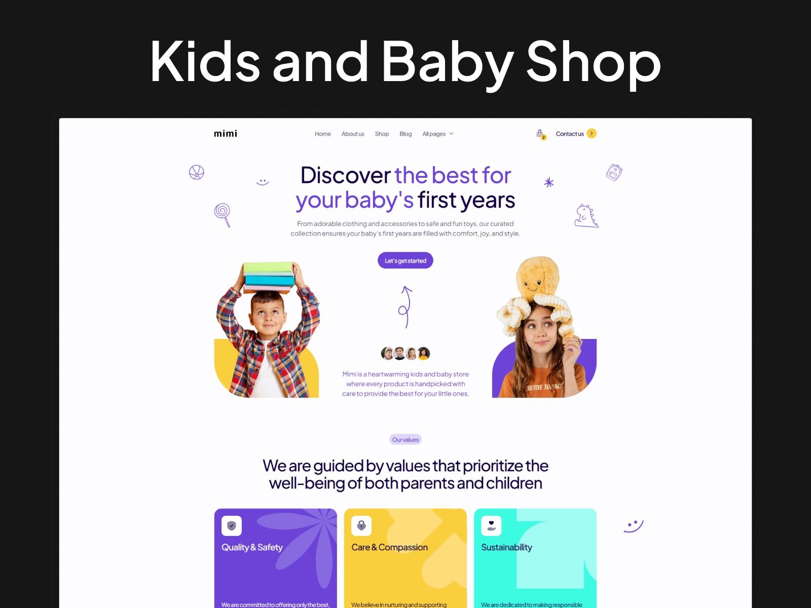 Screenshot of Mimi website