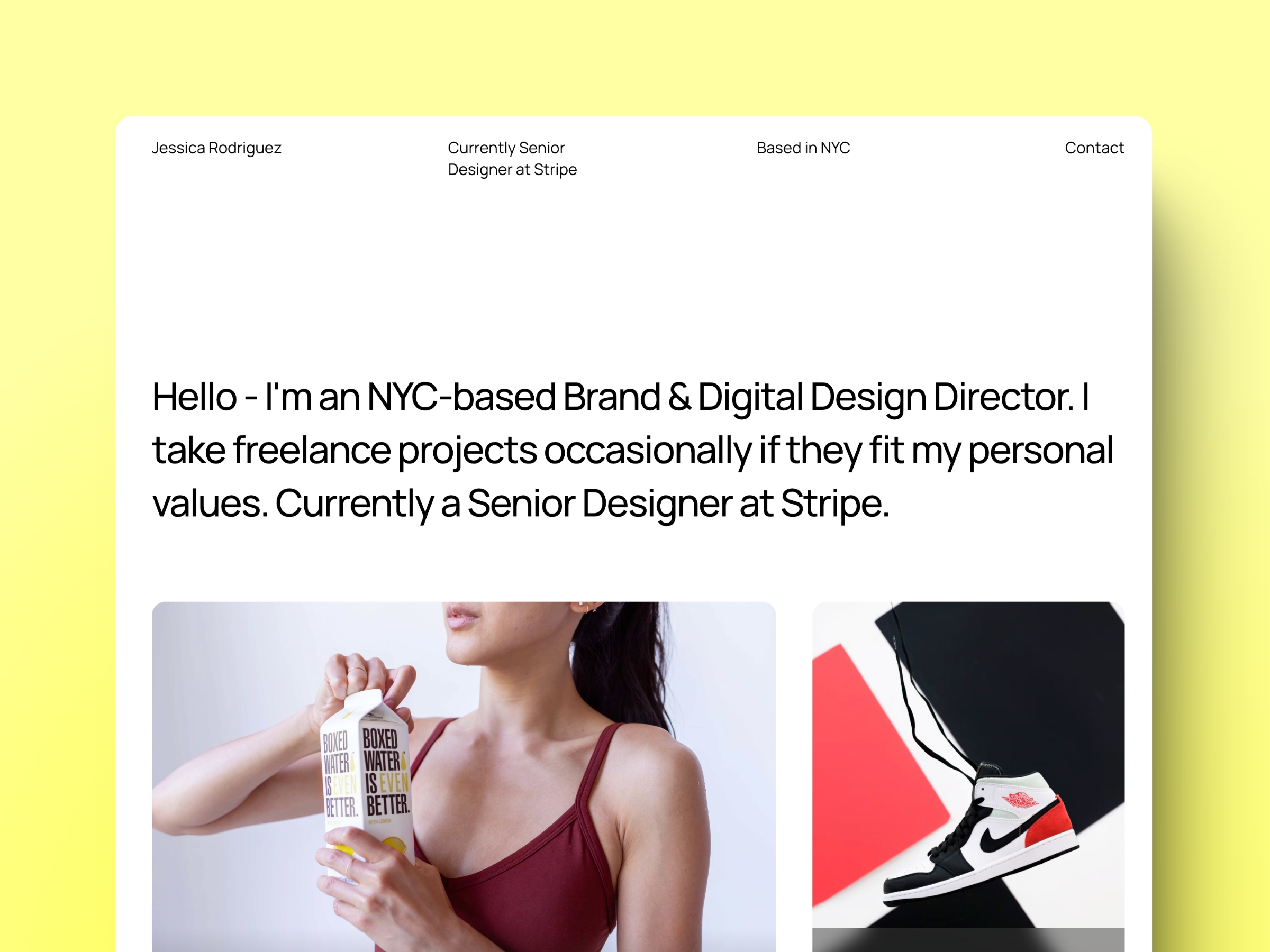 Screenshot of Minimal portfolio website