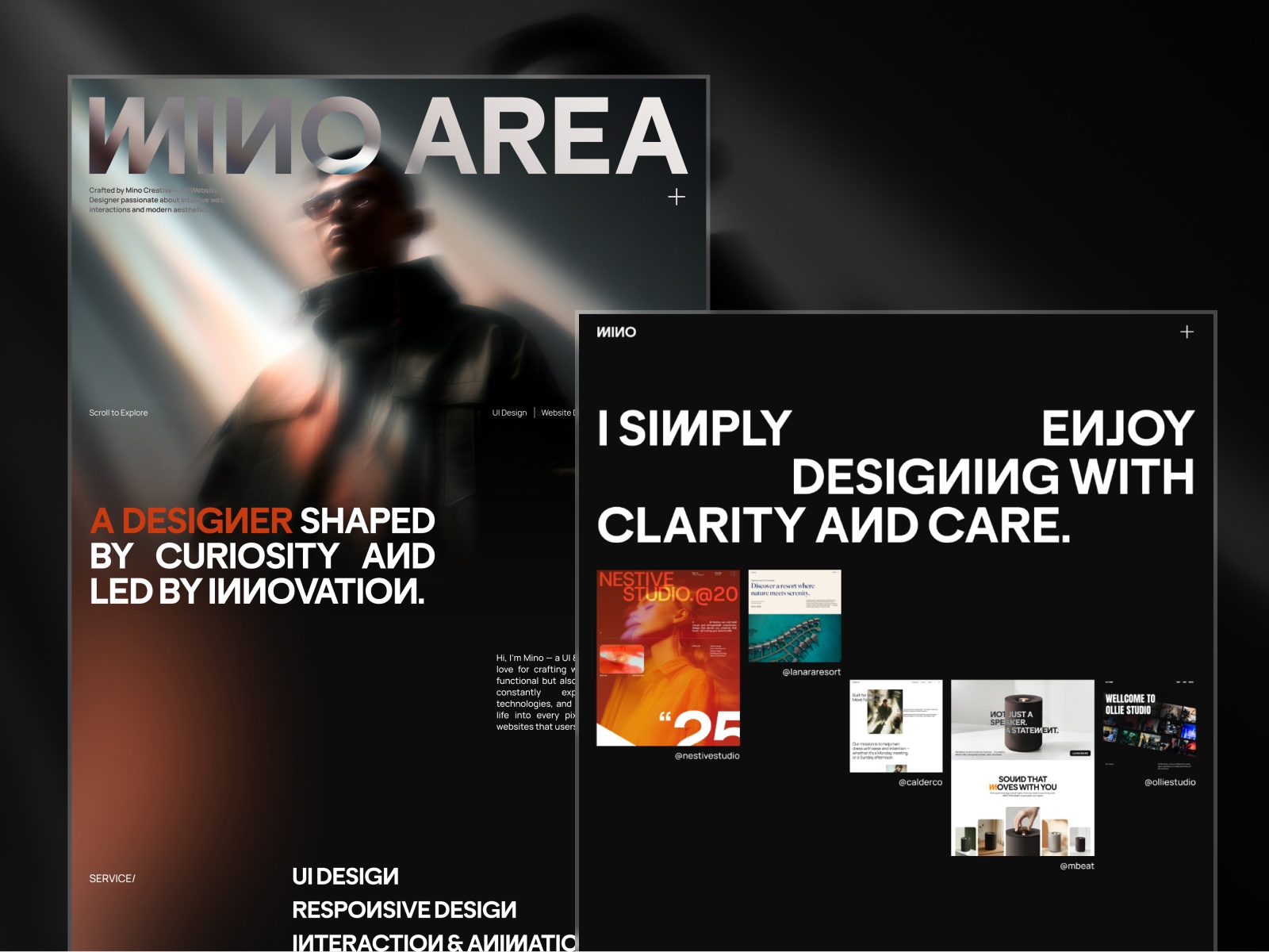 Screenshot of Mino area website