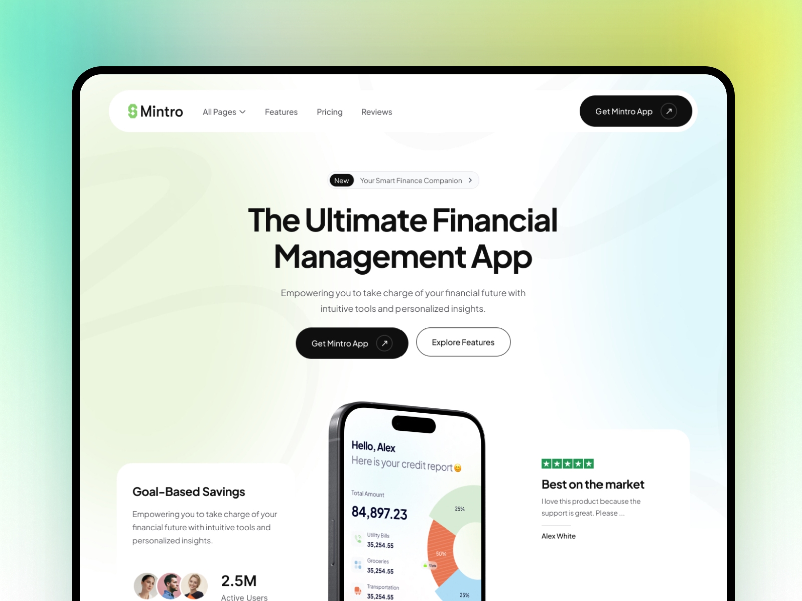 Screenshot of Mintro website