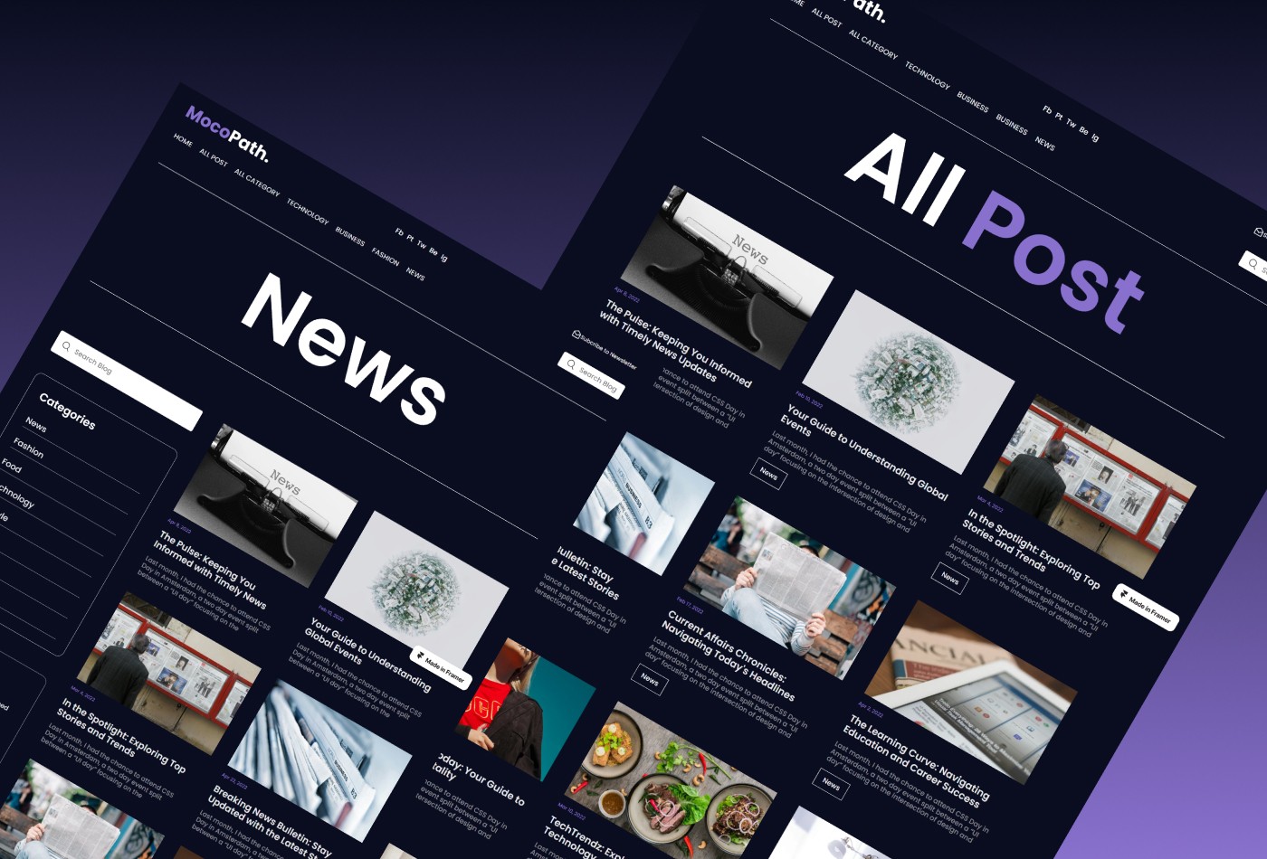 Screenshot 3 of Mocopath minimal blog magazine website