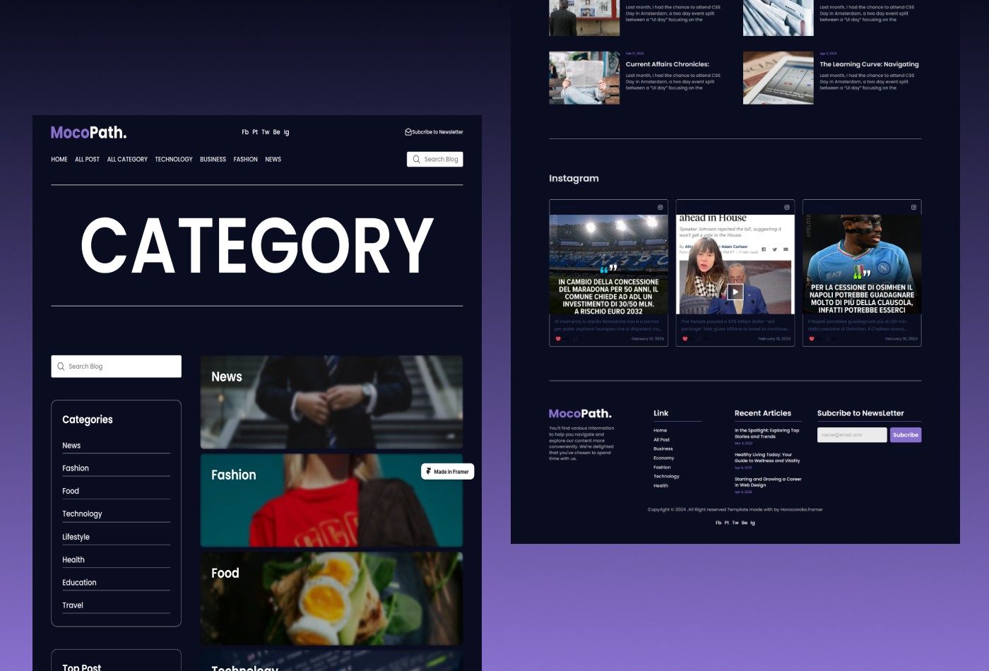 Screenshot 4 of Mocopath minimal blog magazine website