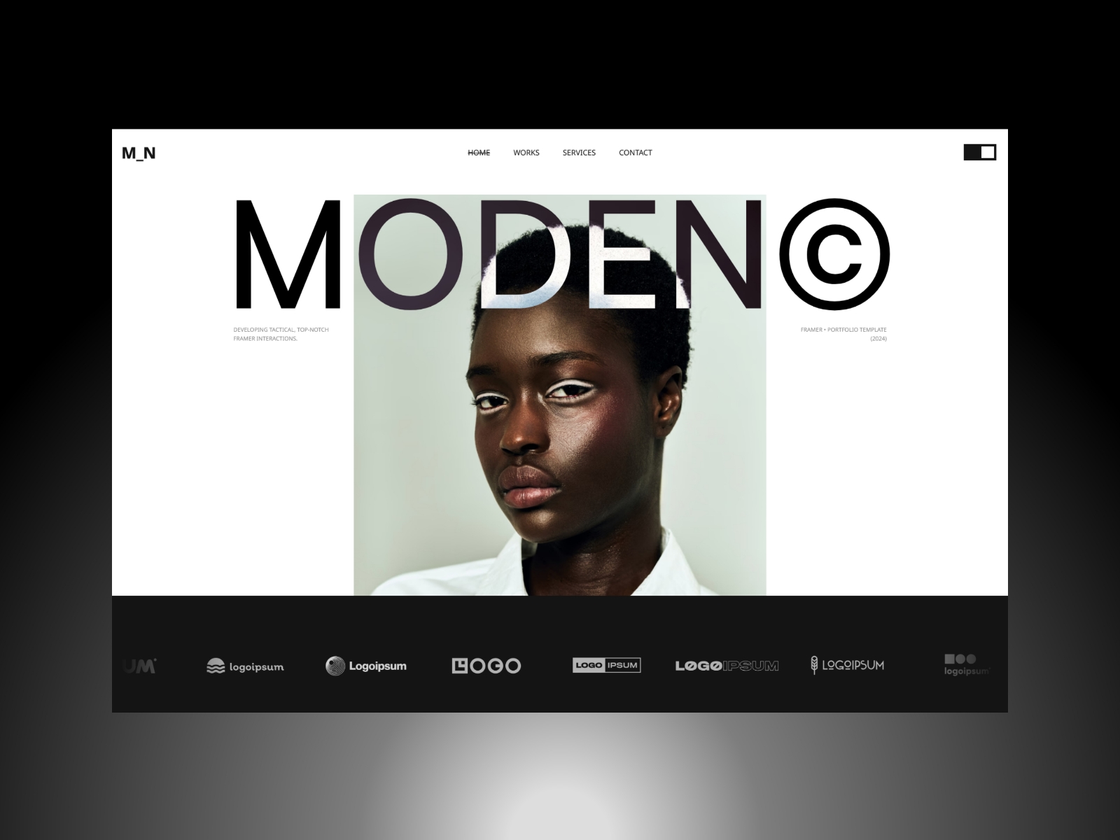 Screenshot of Moden website