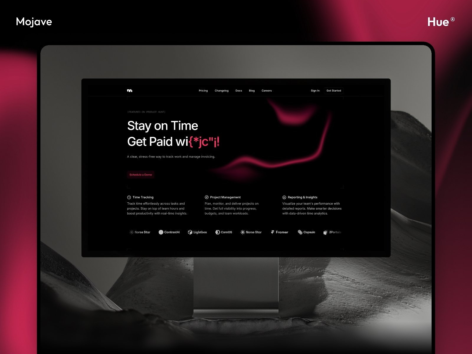 Screenshot of Mojave website