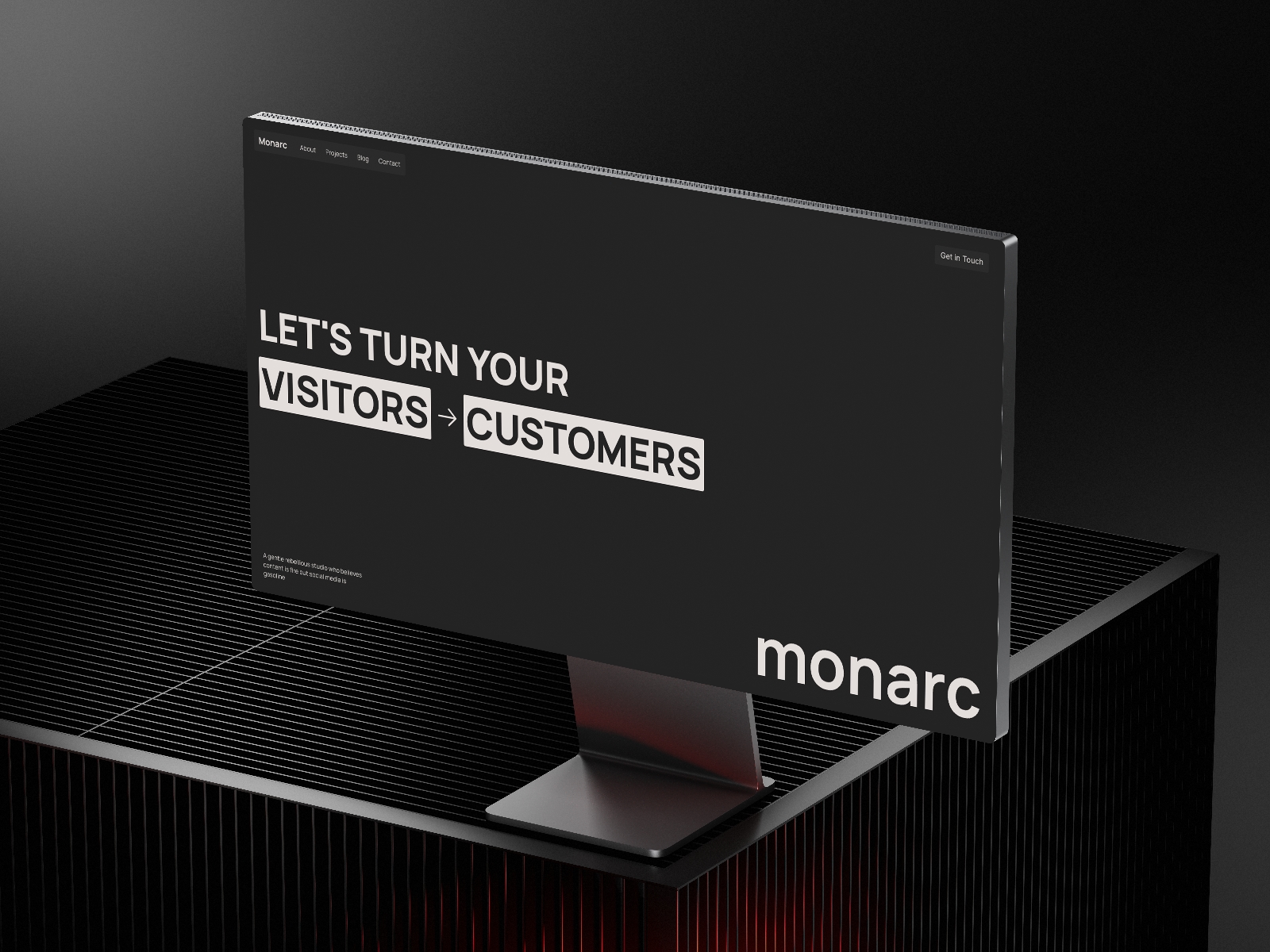 Screenshot of Monarc website