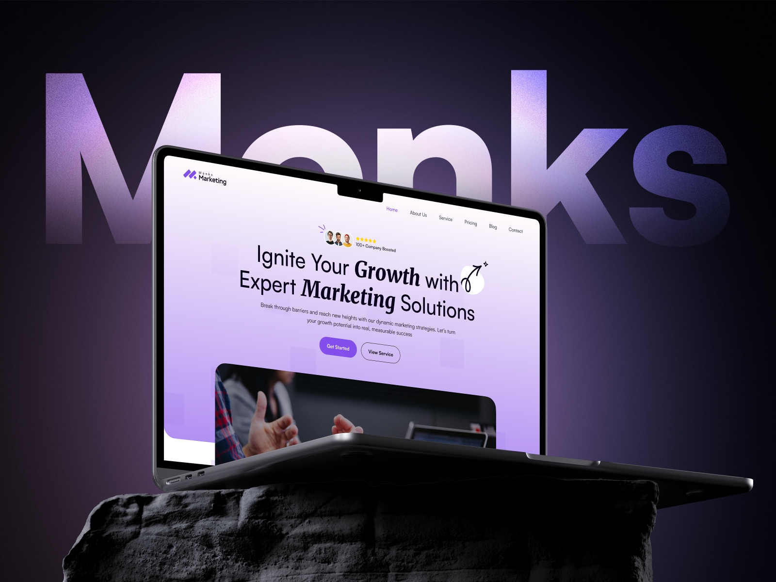 Screenshot of Monks website