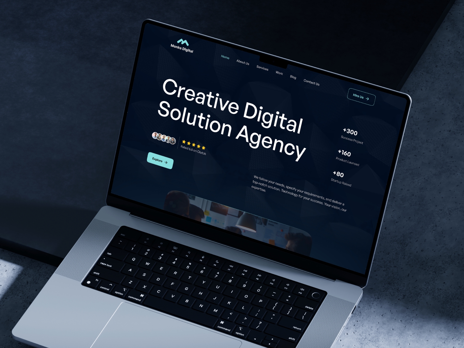 Screenshot of Monksdigital website