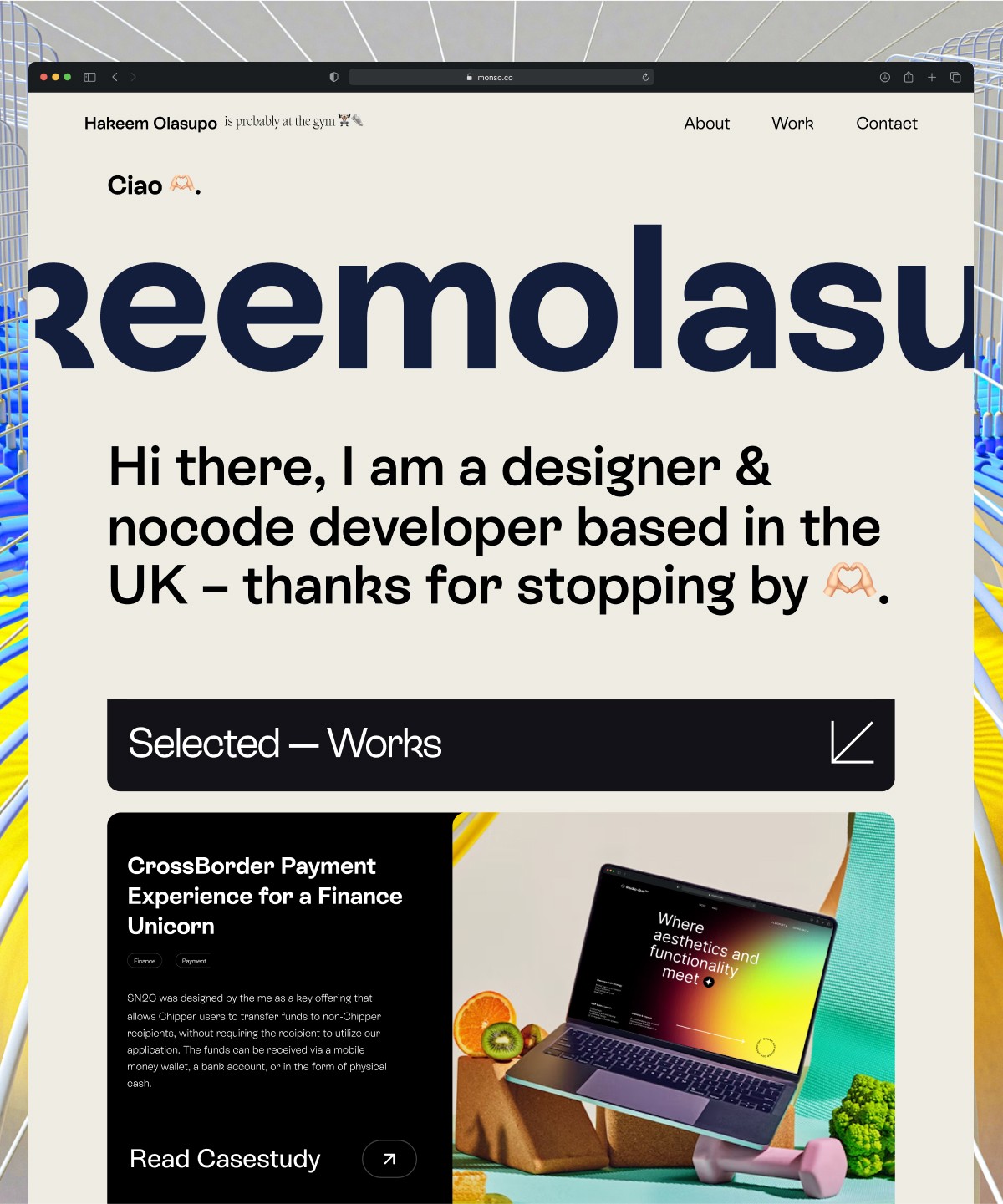 Screenshot 1 of Monso portfolio