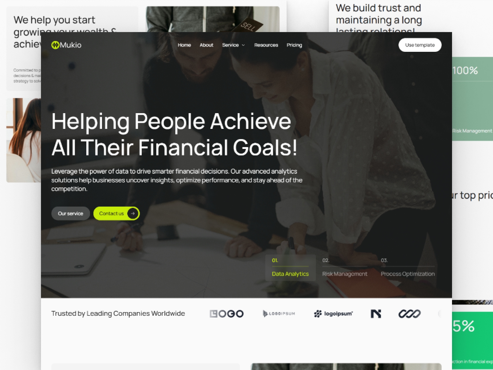 Screenshot of Mukio website