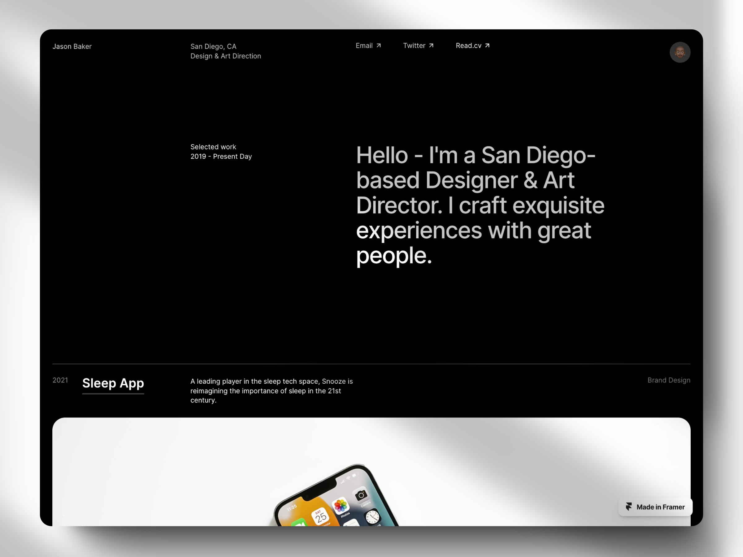 Screenshot 1 of My portfolio