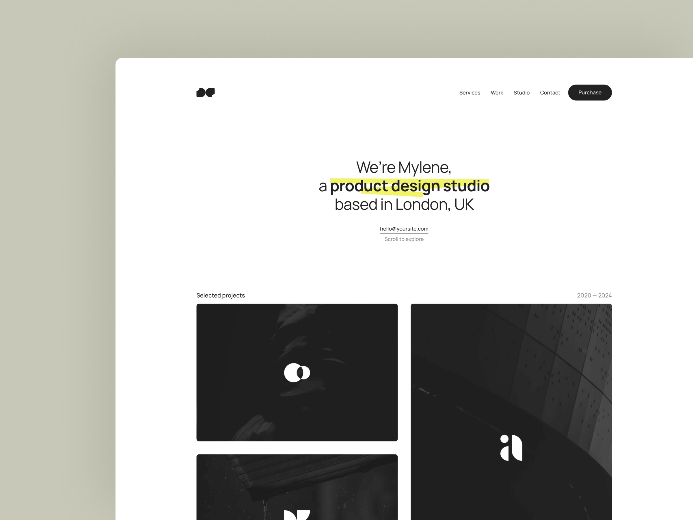 Screenshot of Mylene website