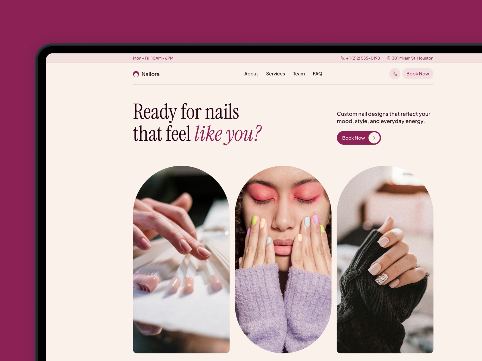 Screenshot of Nailora website