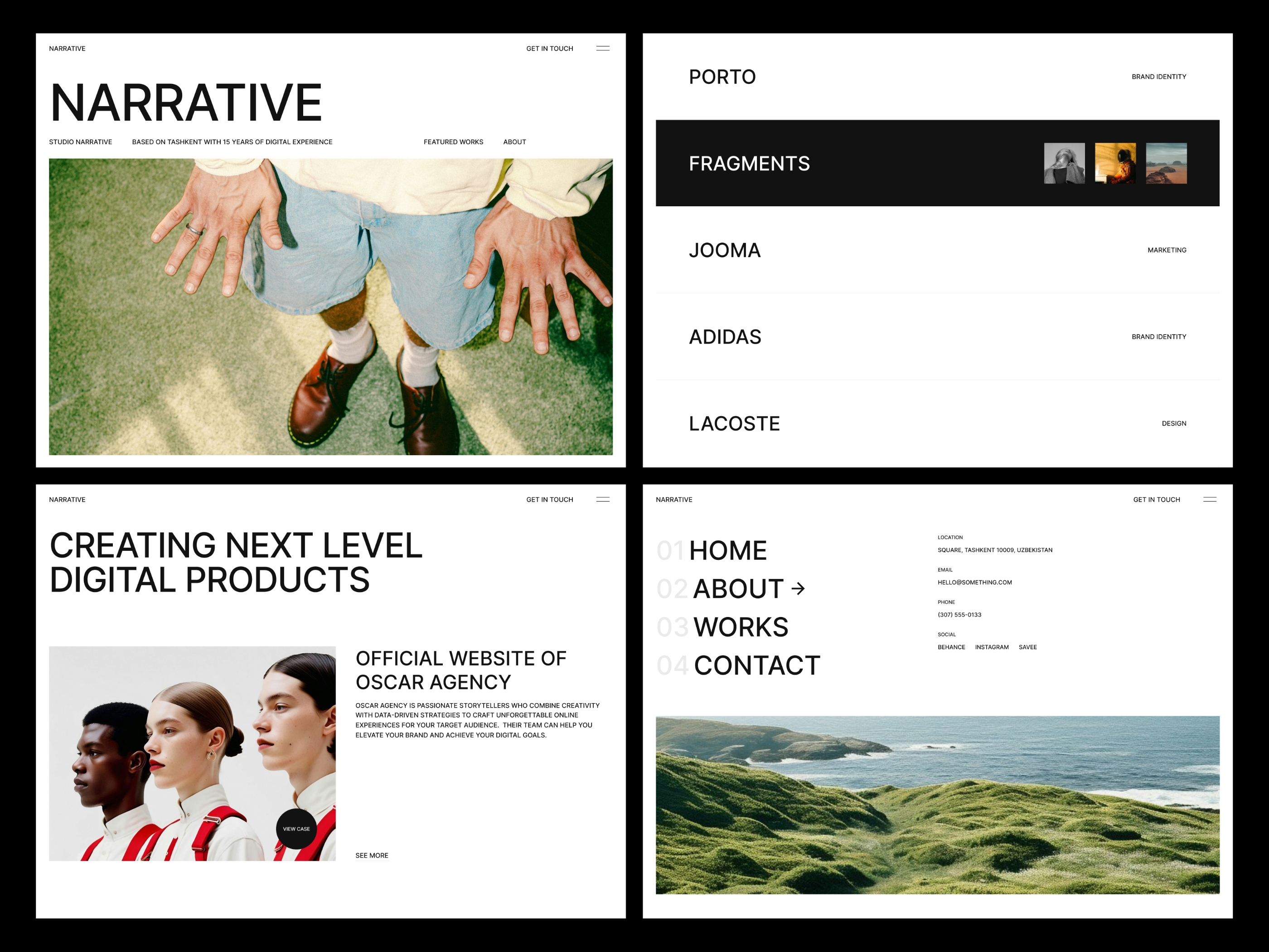 Screenshot of Narrative website