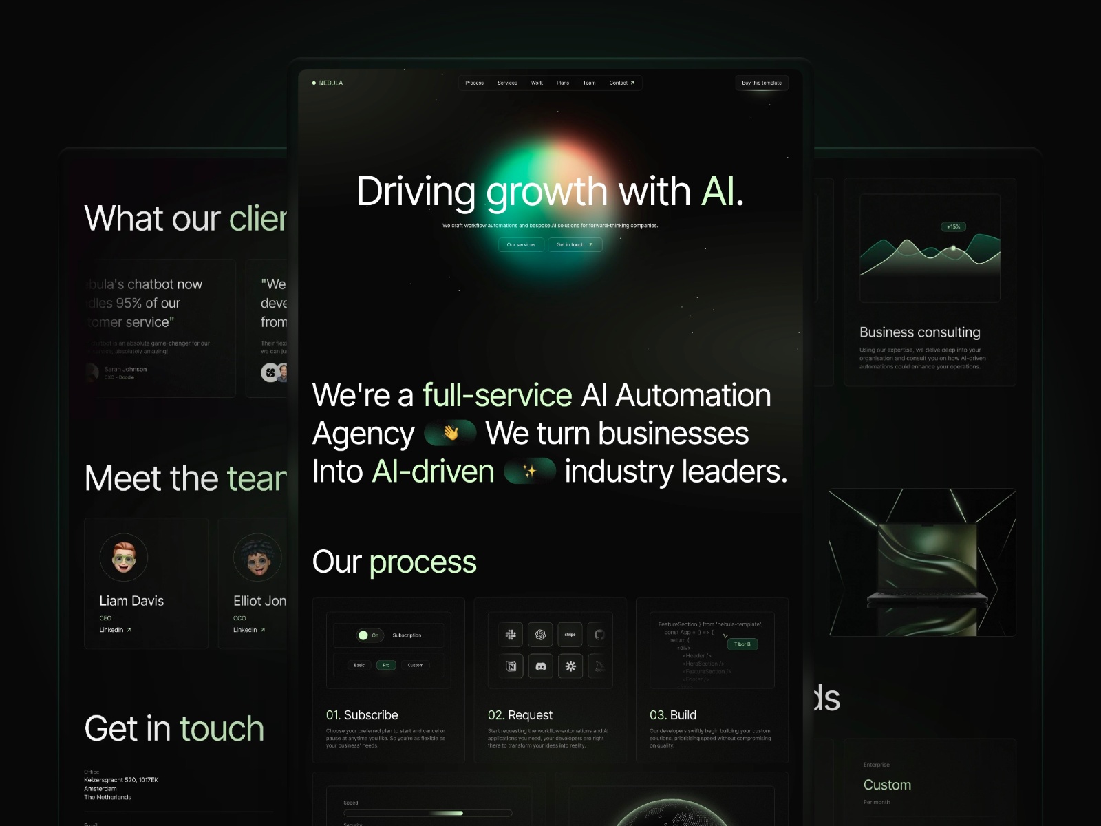 Screenshot of Nebula website