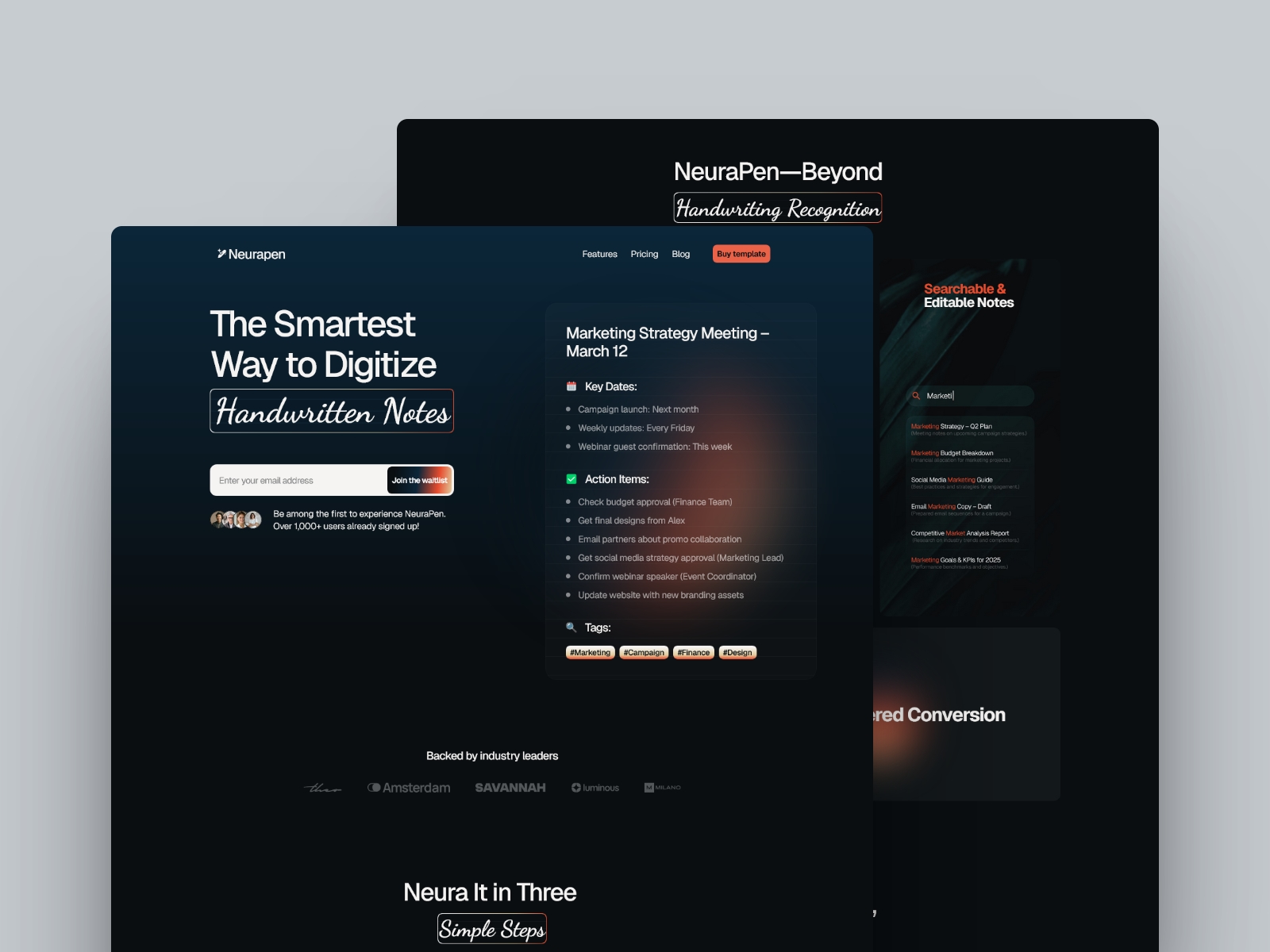 Screenshot of Neurapen website