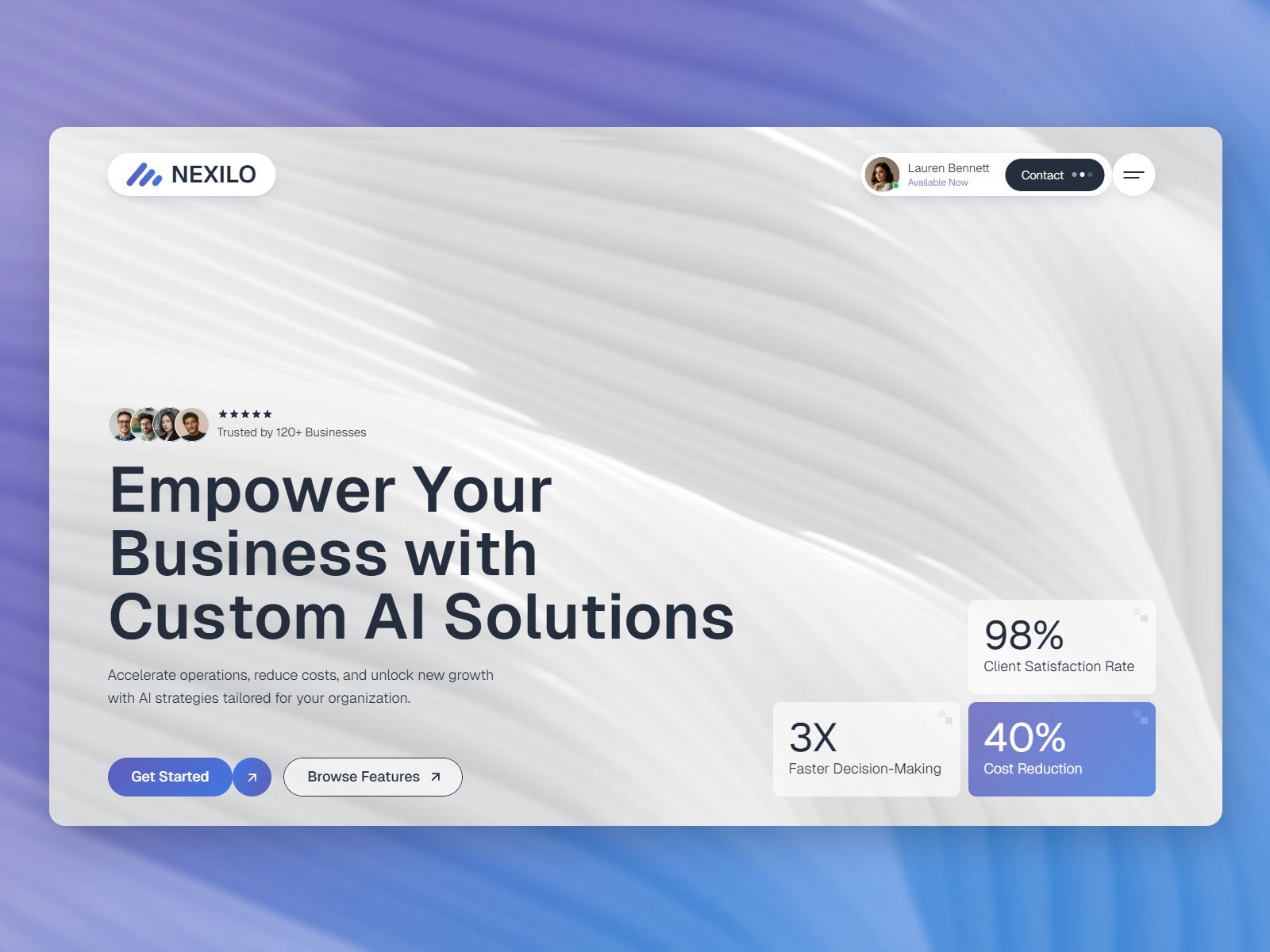 Screenshot of Nexilo website