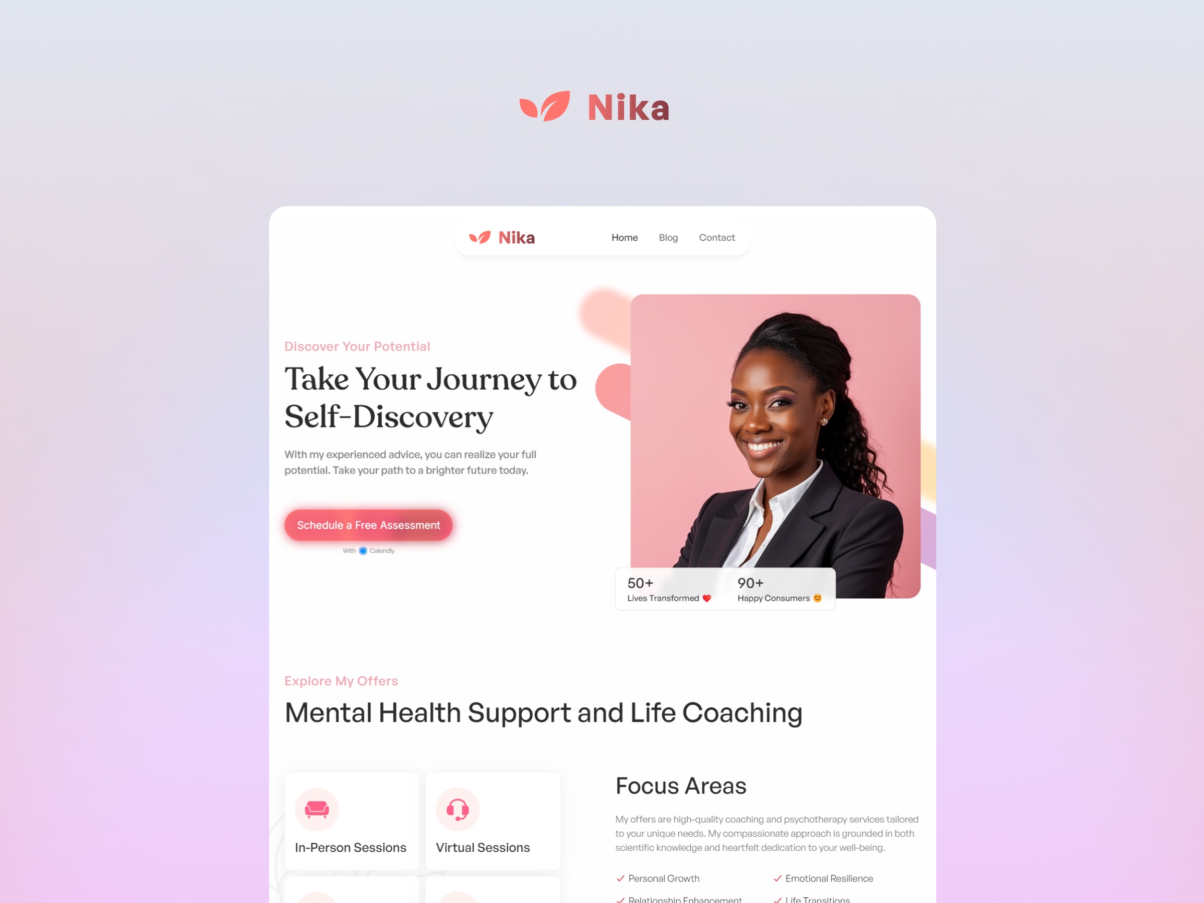 Screenshot of Nika website