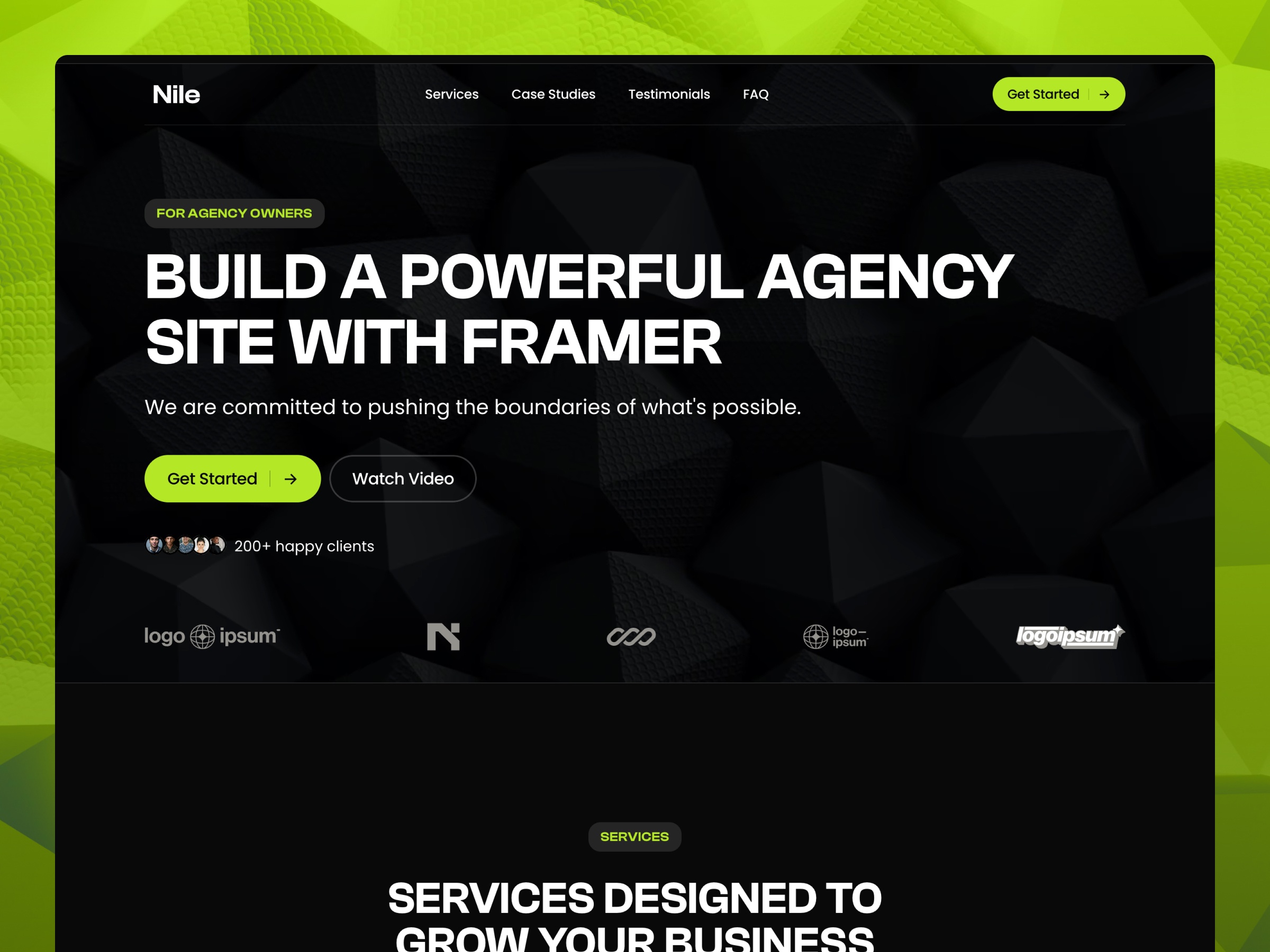 Screenshot of Nile website