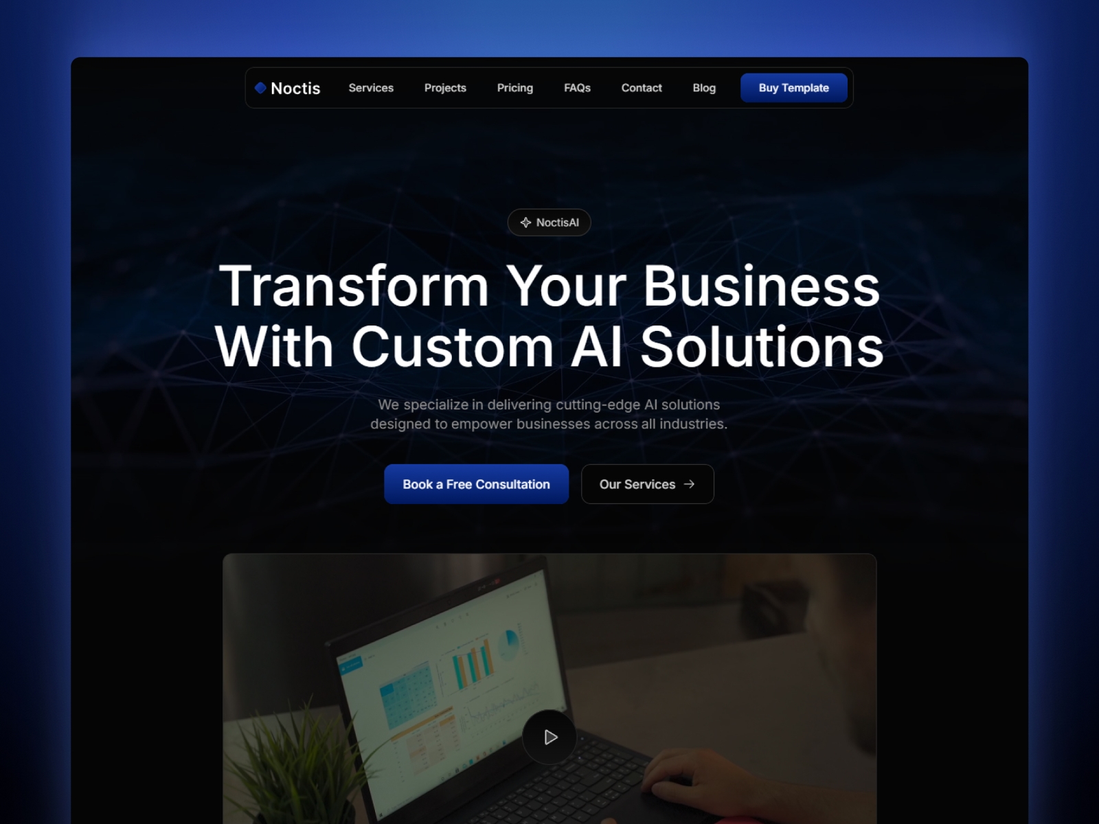 Screenshot of Noctis website