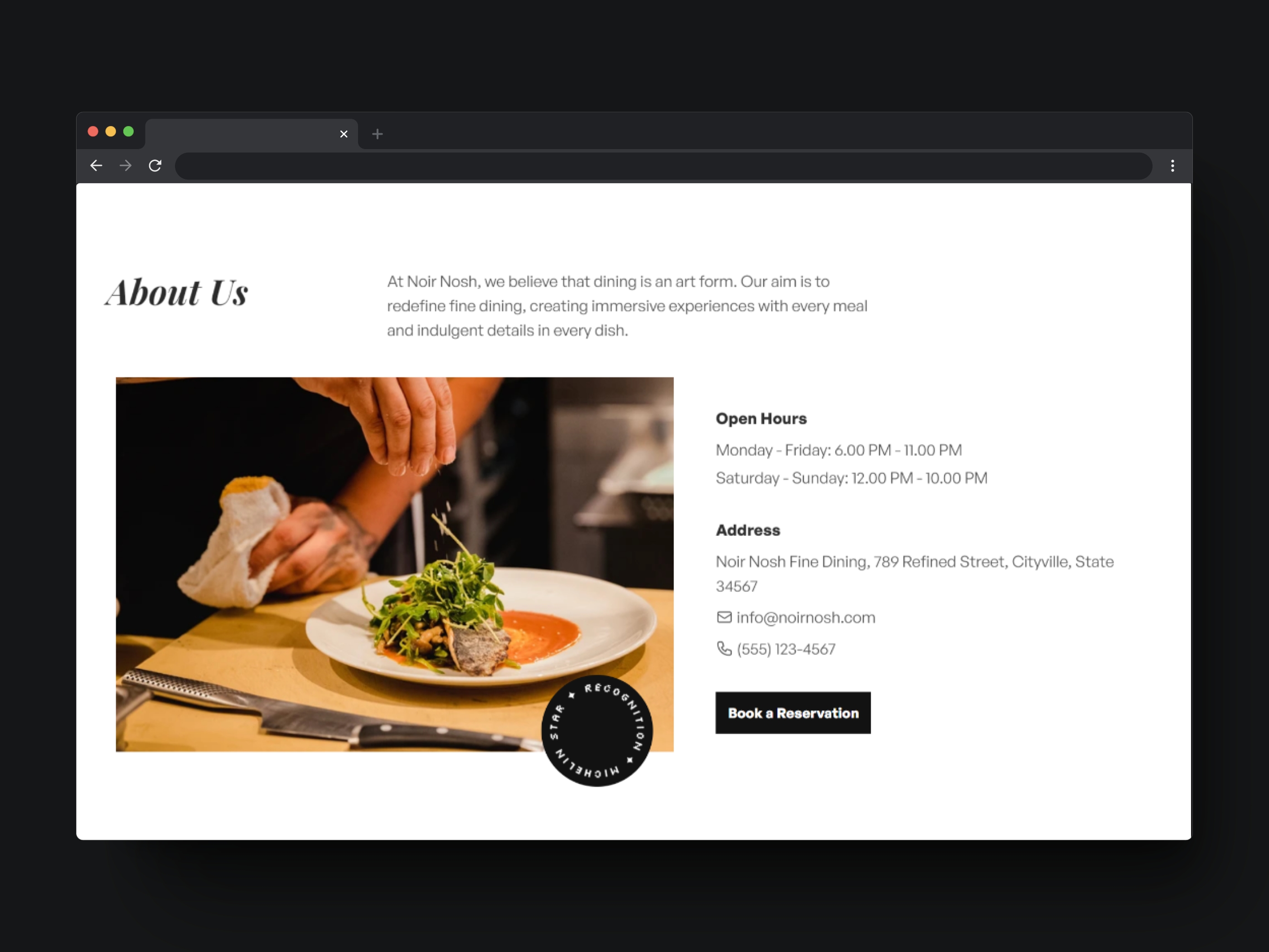 Screenshot 3 of Noir nosh simple restaurant template