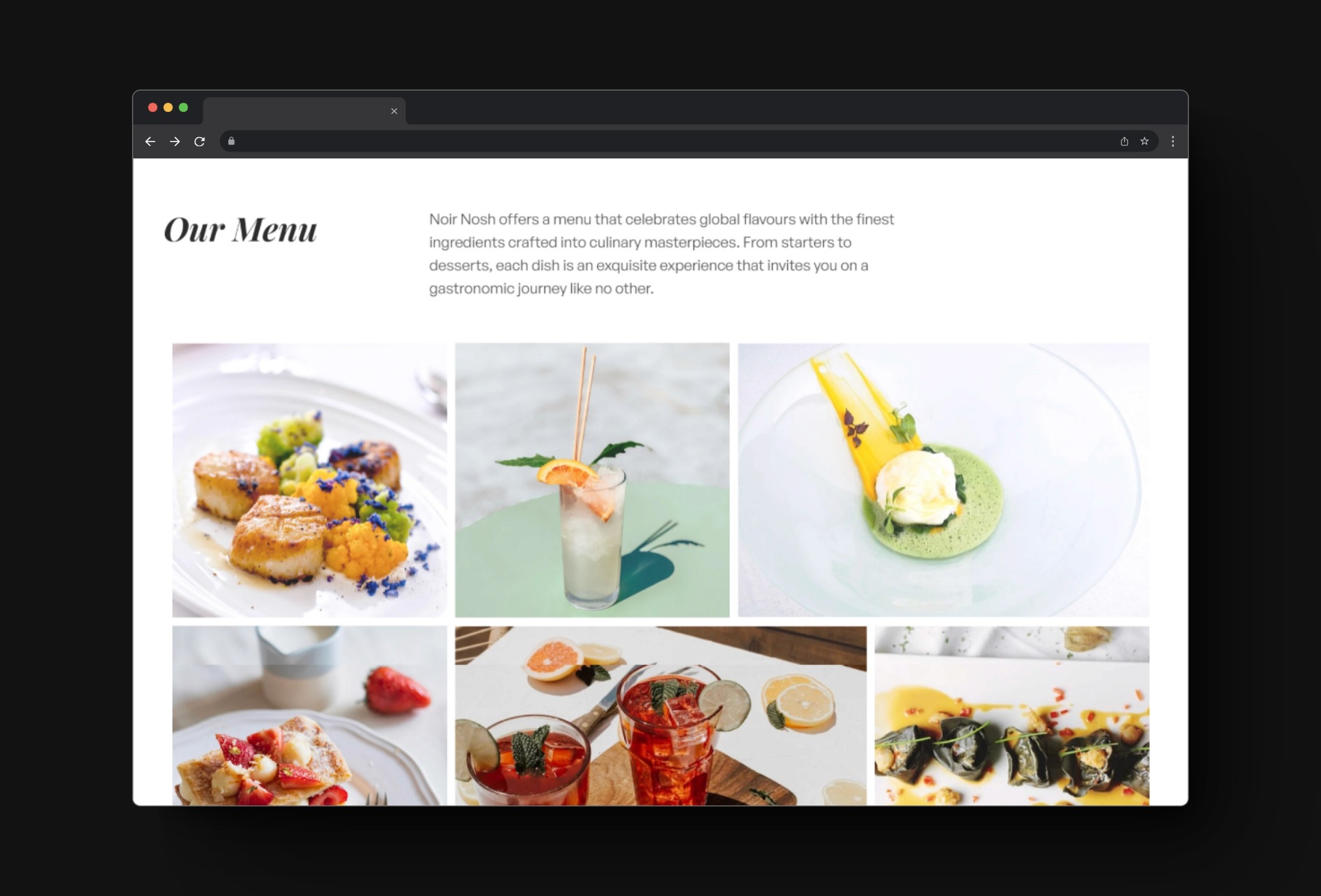 Screenshot 4 of Noir nosh simple restaurant template