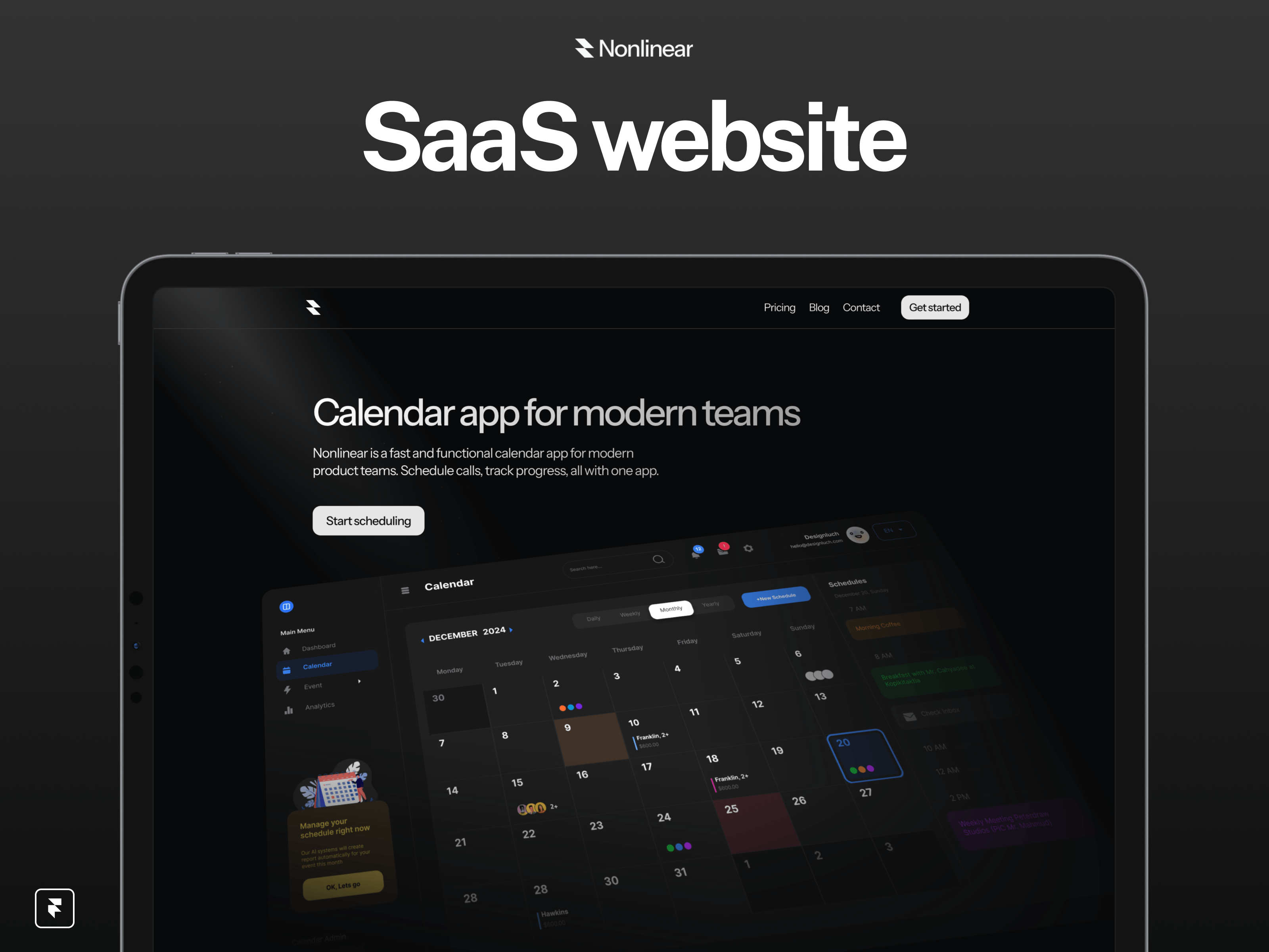 Screenshot of Nonlinear website